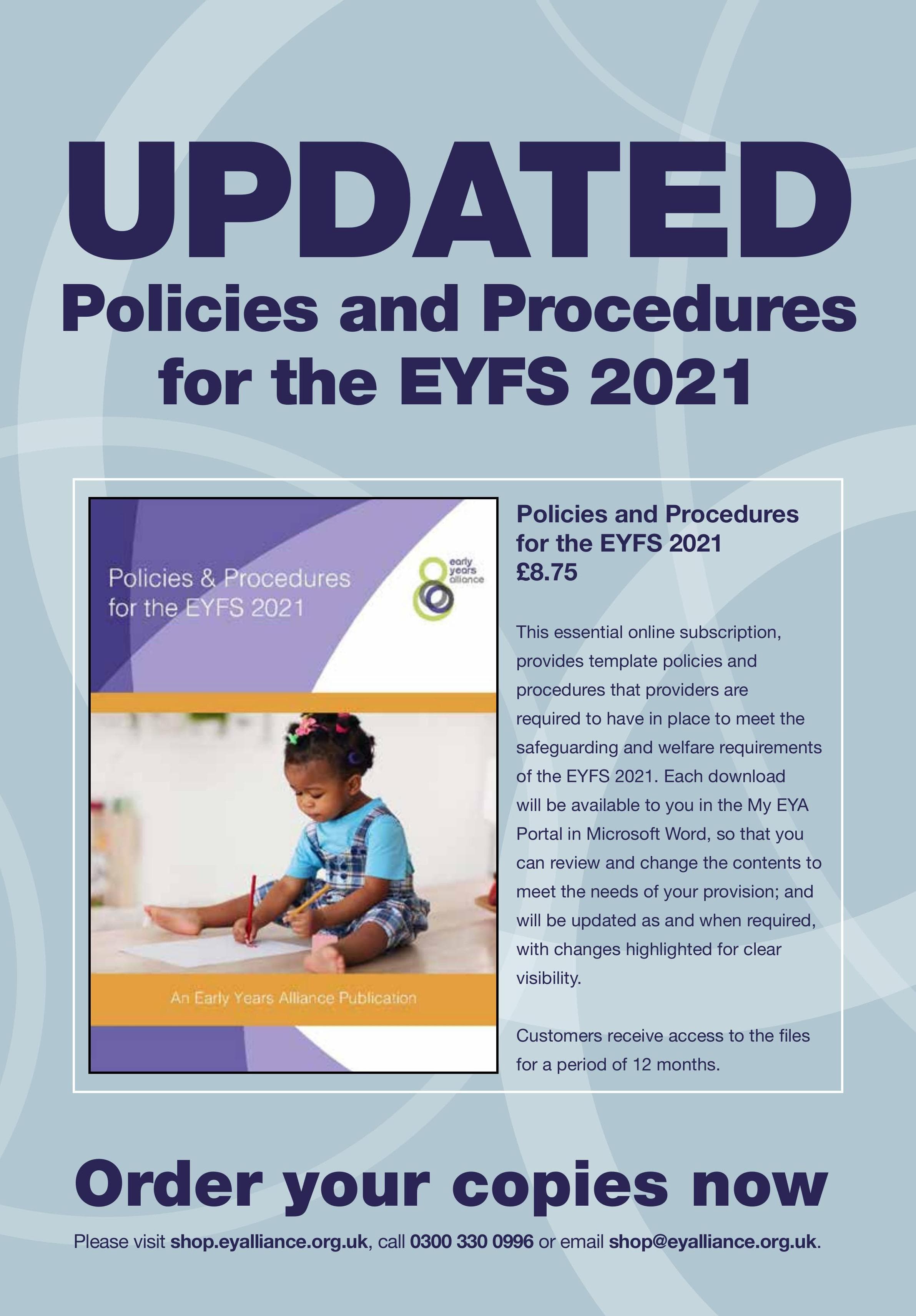 Shop: Updated Policies and Procedures for the EYFS 2021