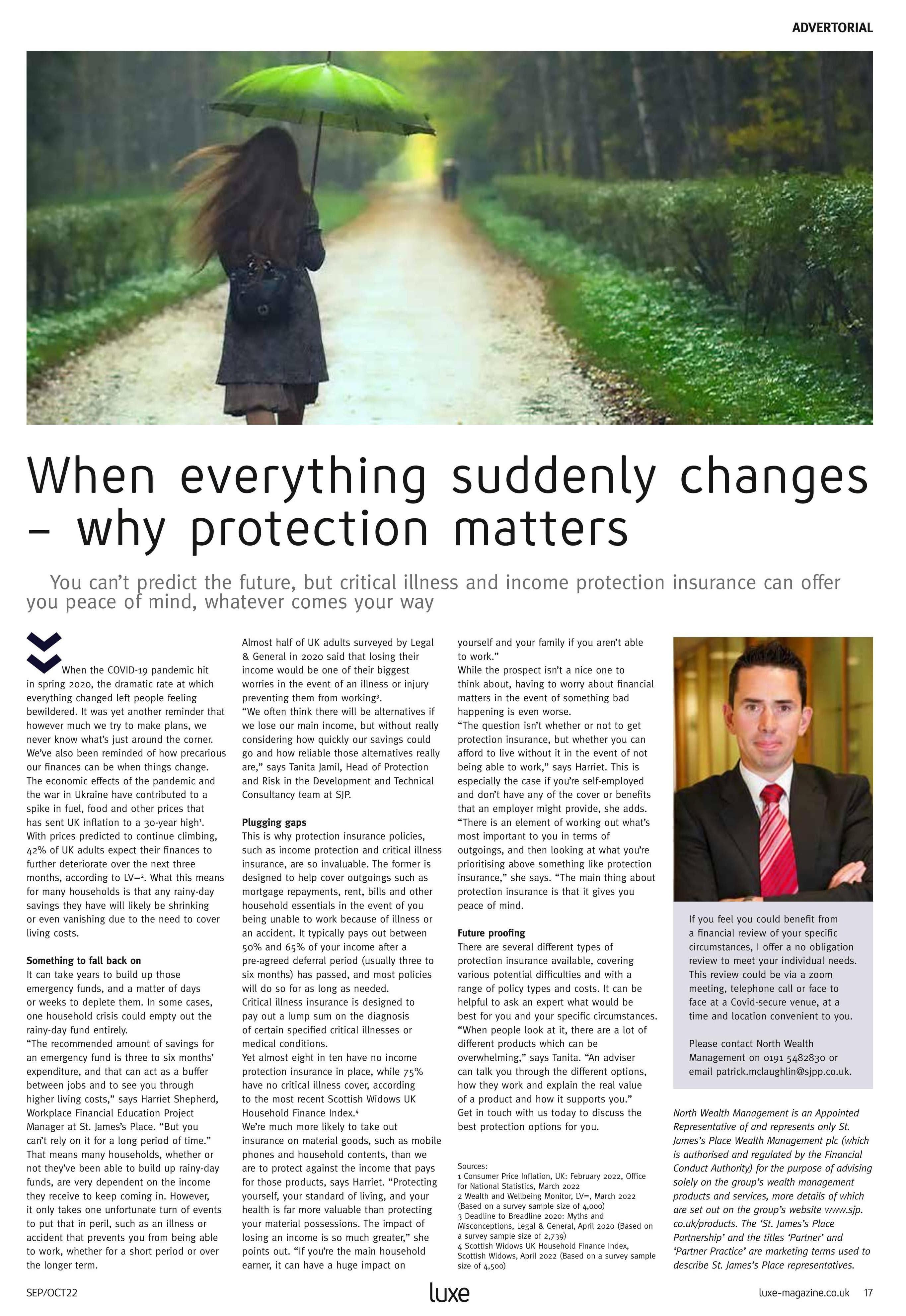 When everything suddenly changes – why protection matters