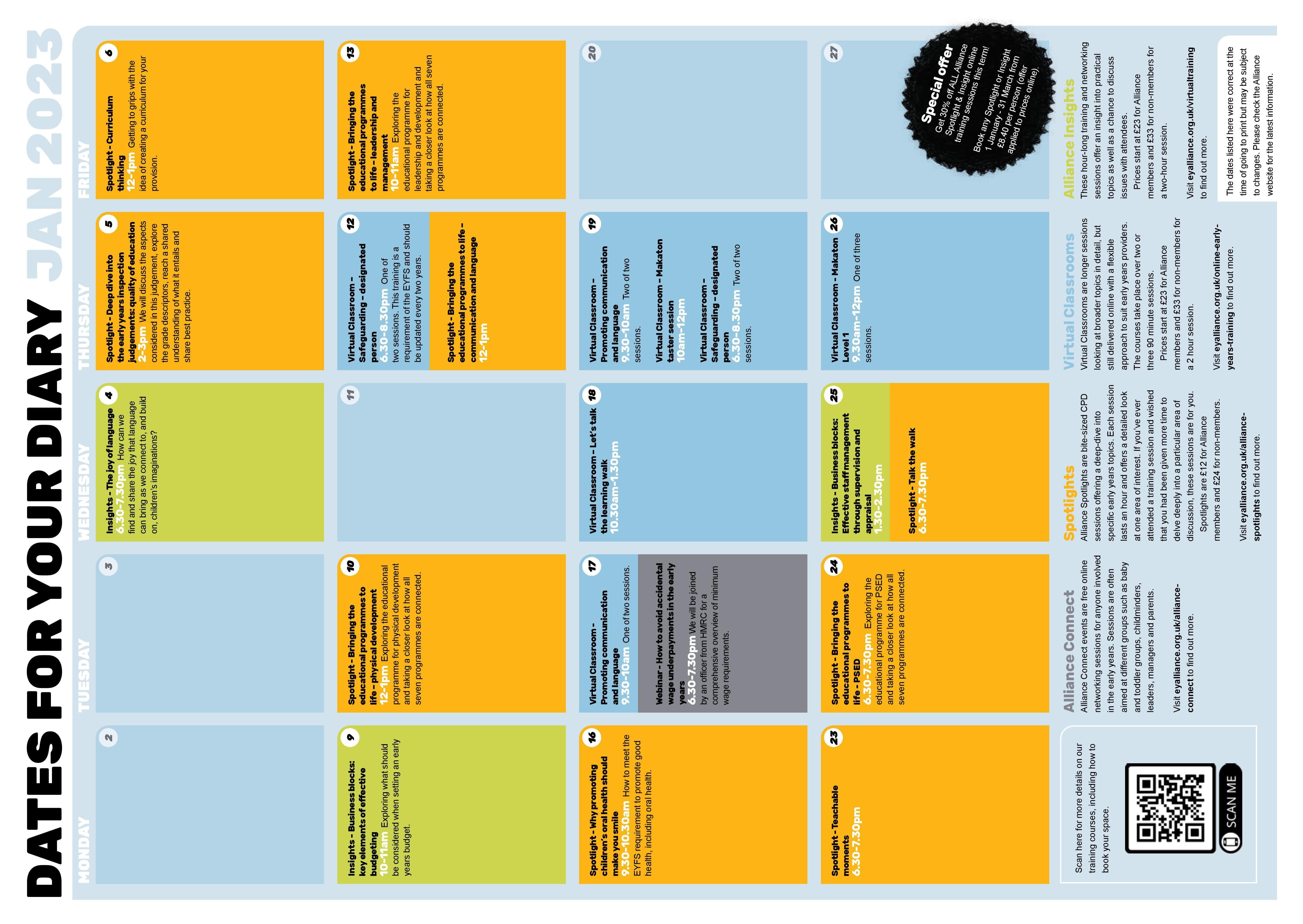 Dates for your diary - January 2023