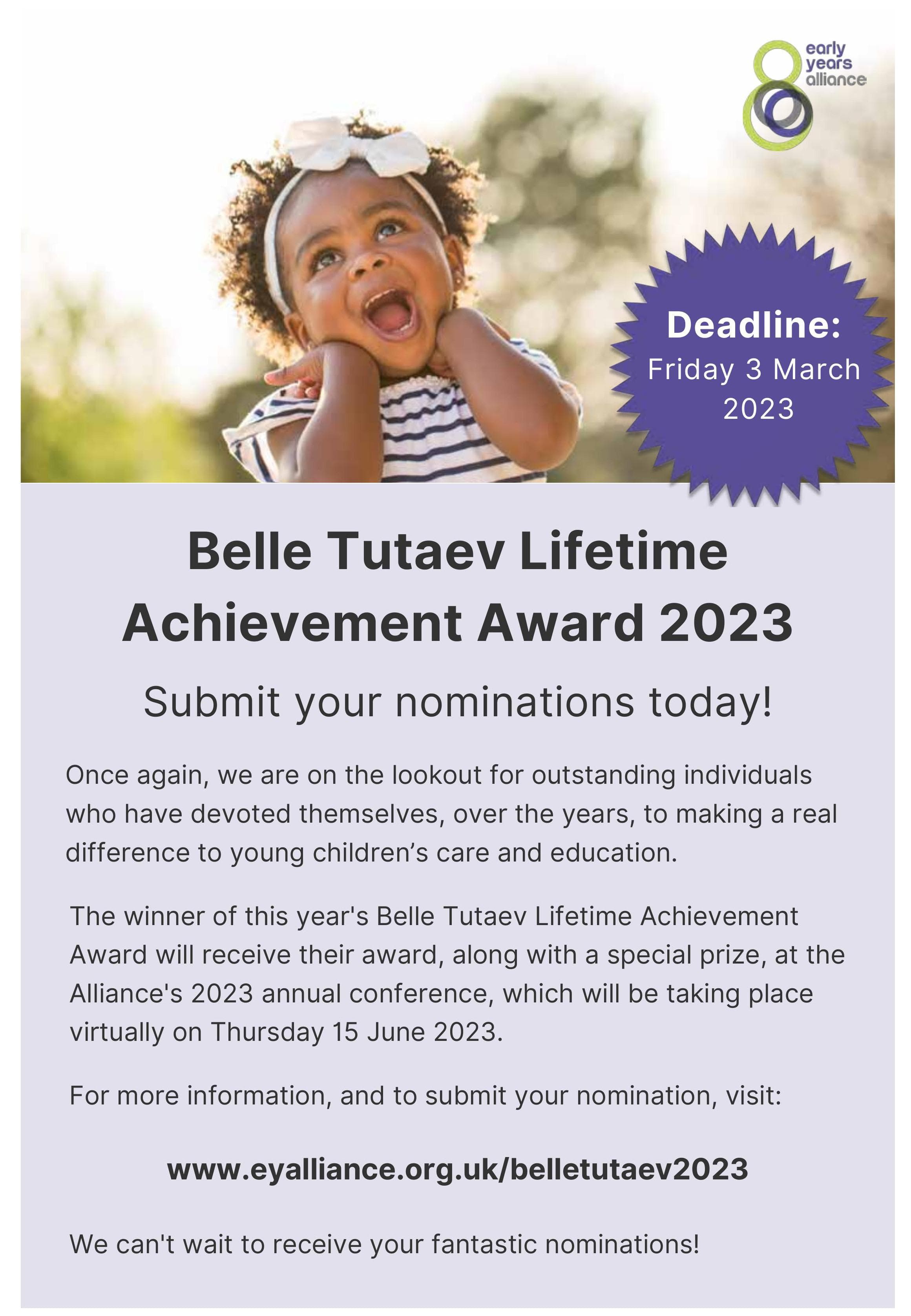 Belle Tutaev Lifetime Achievement Award 2023
