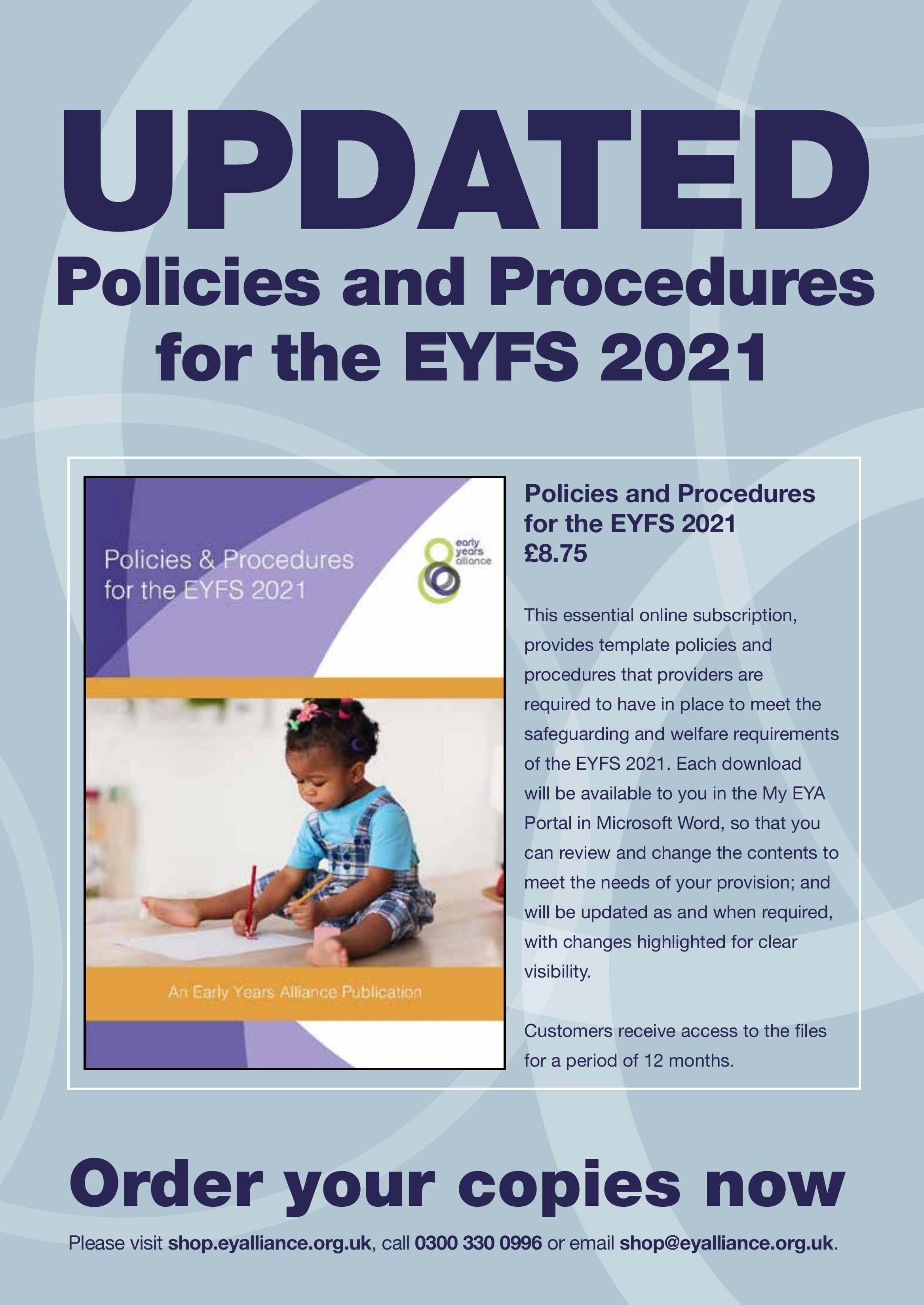 Policies and procedures for the EYFS 2021