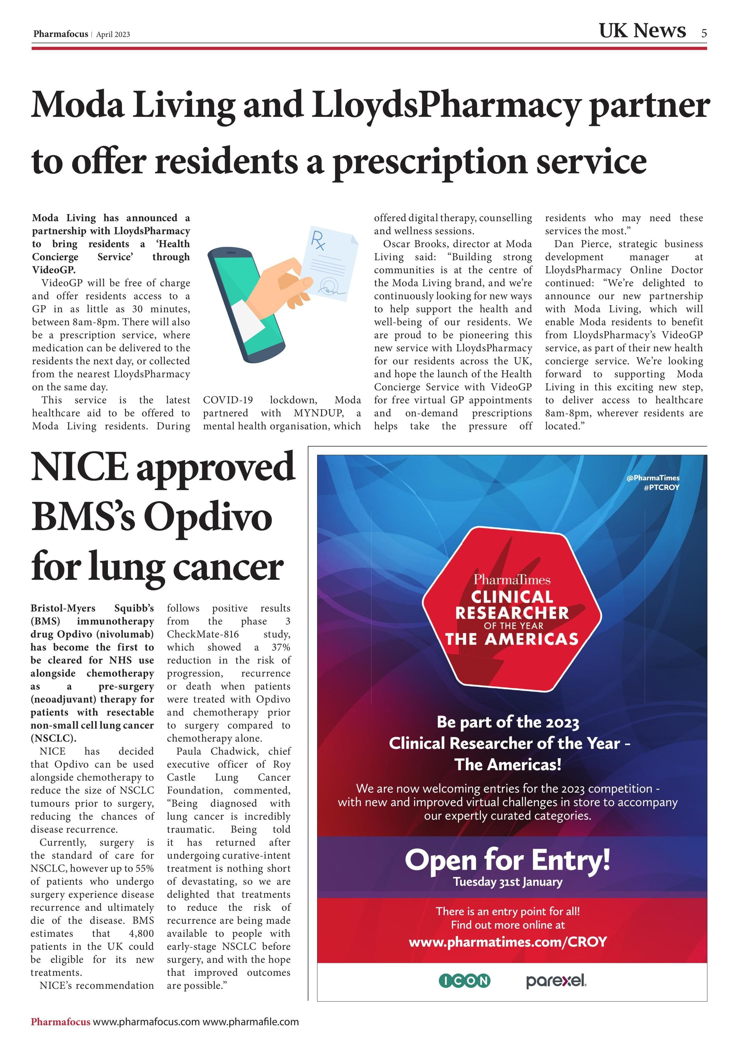 NICE approved BMS’s Opdivo for lung cancer