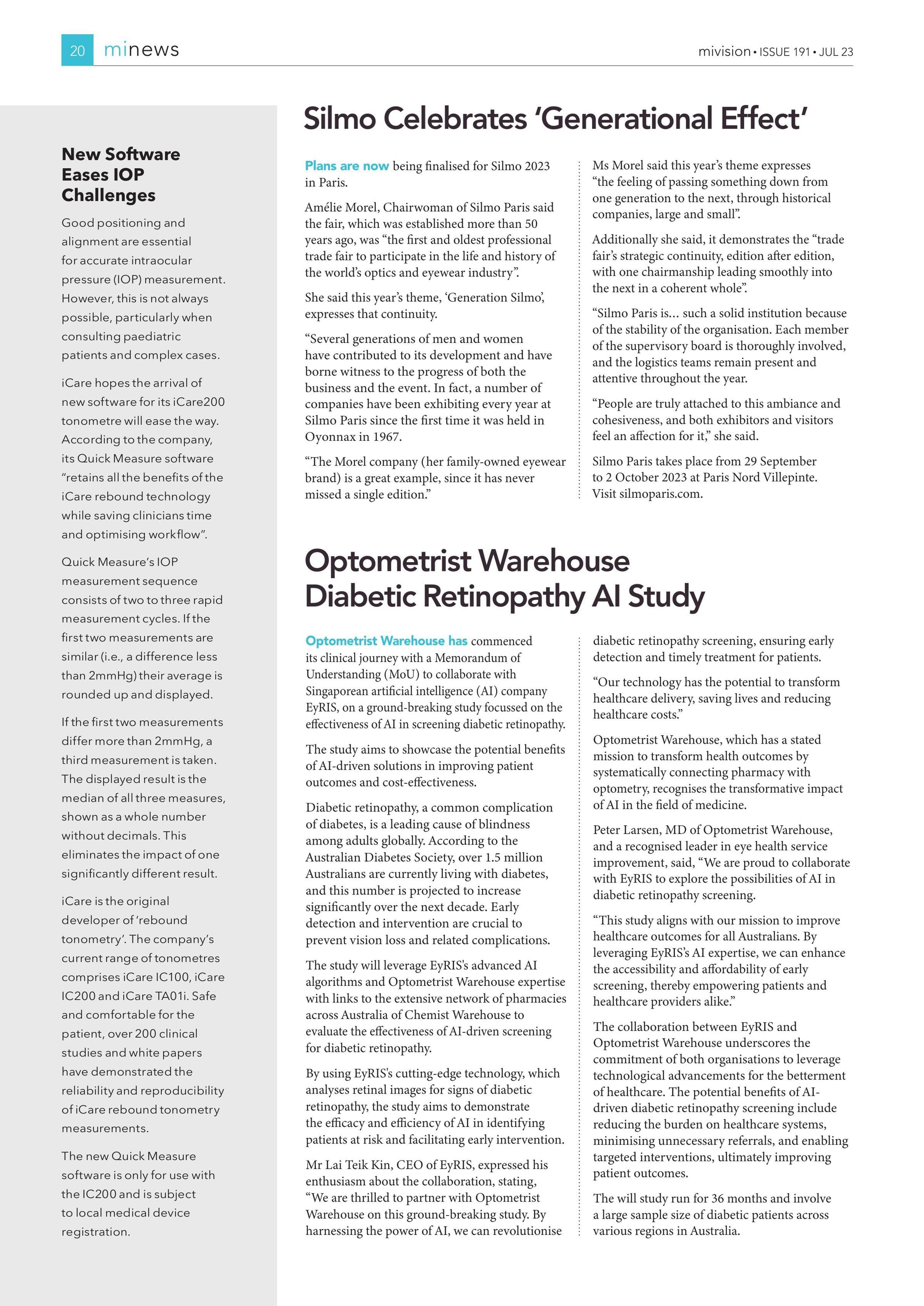 New Software Eases IOP Challenges