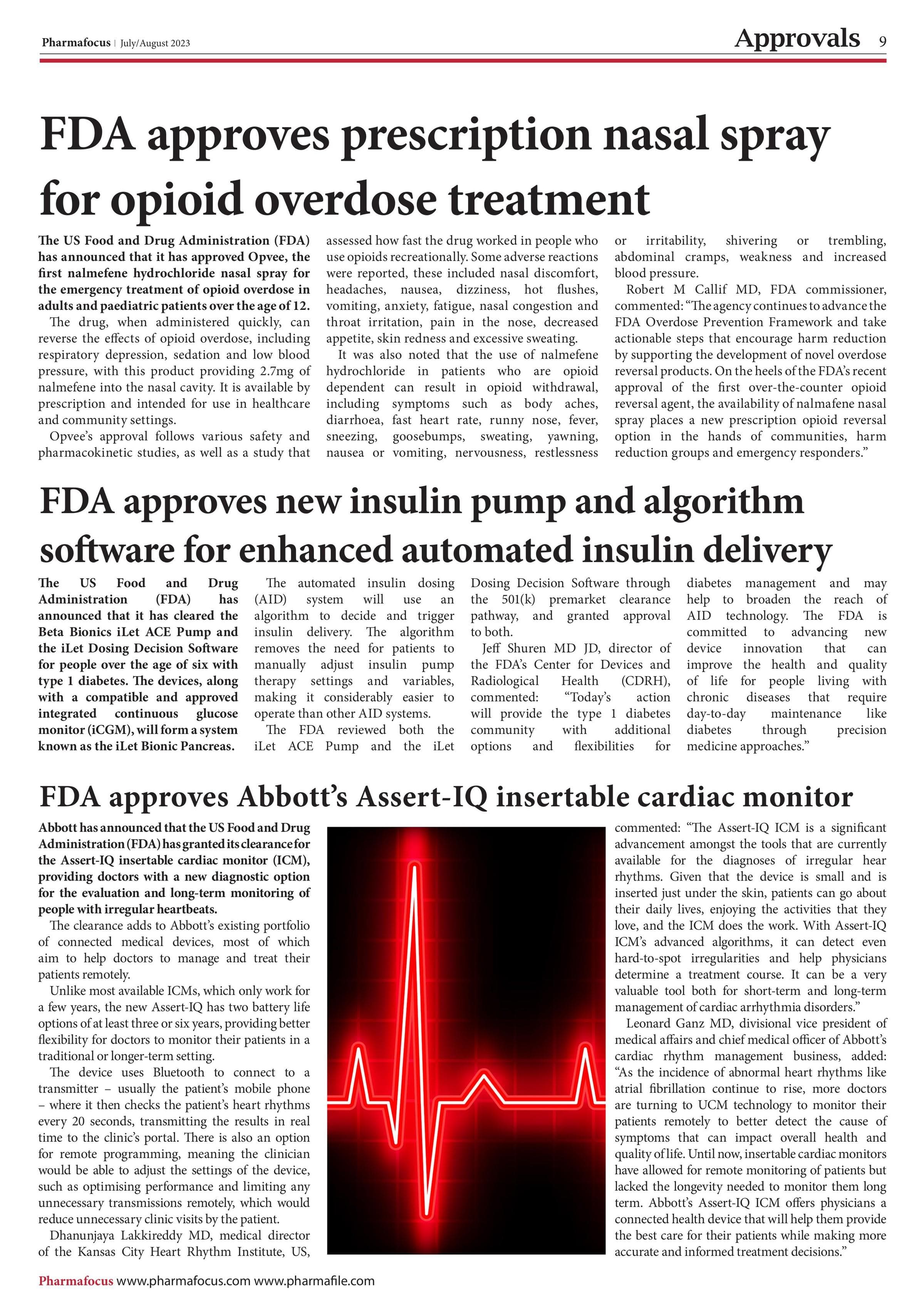 FDA approves prescription nasal spray for opioid overdose treatment