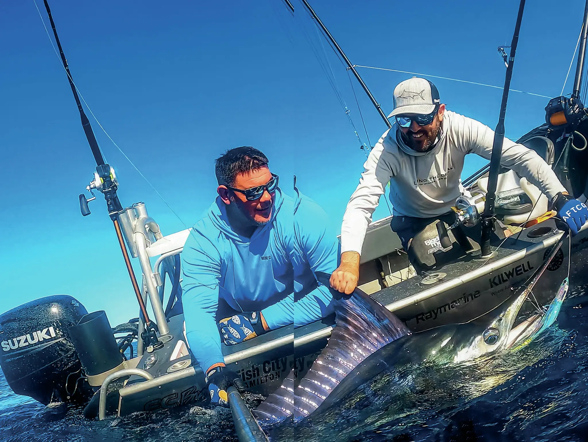 MARLIN TRIPLE ON A 15-FOOTER