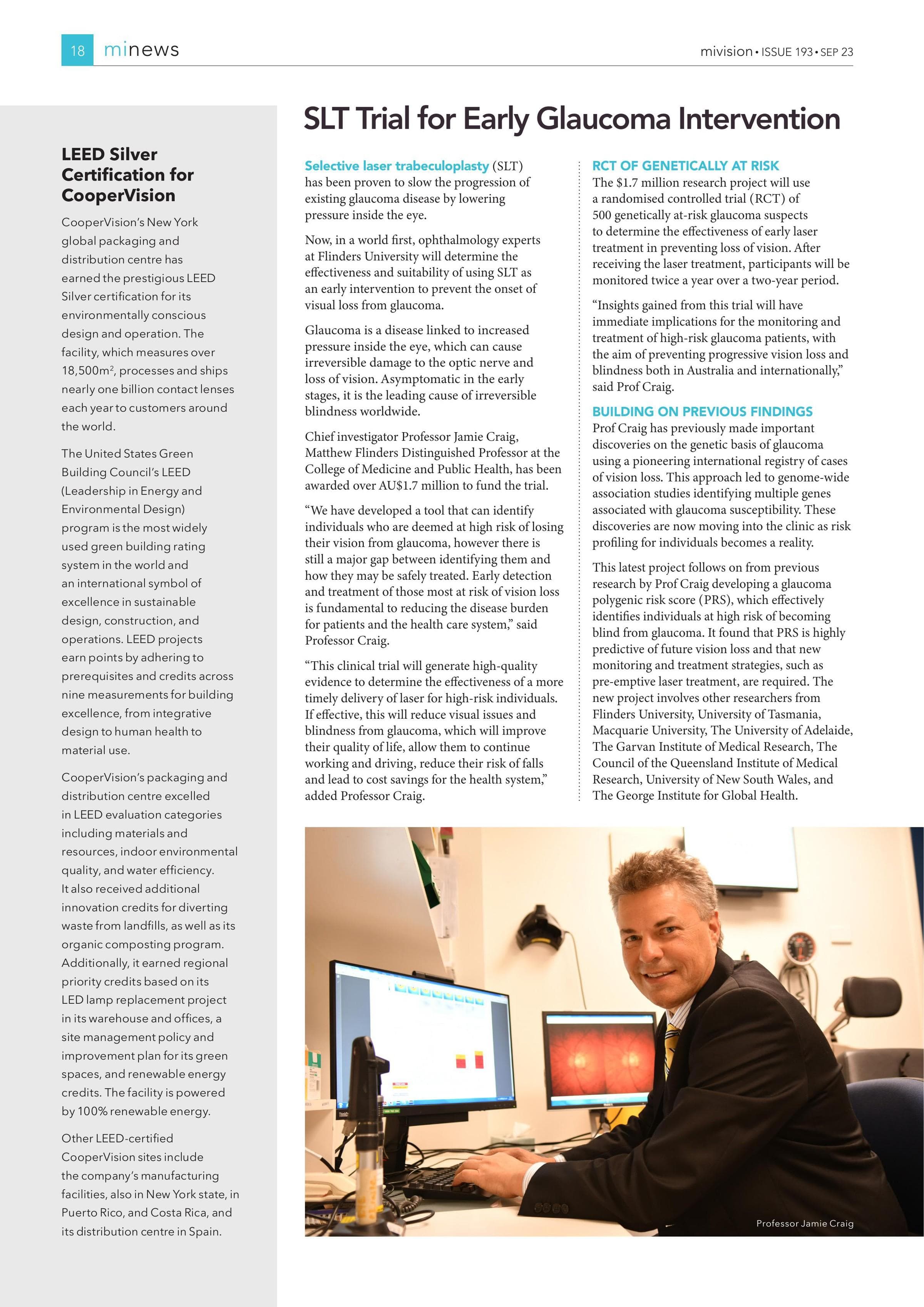 LEED Silver Certification for CooperVision