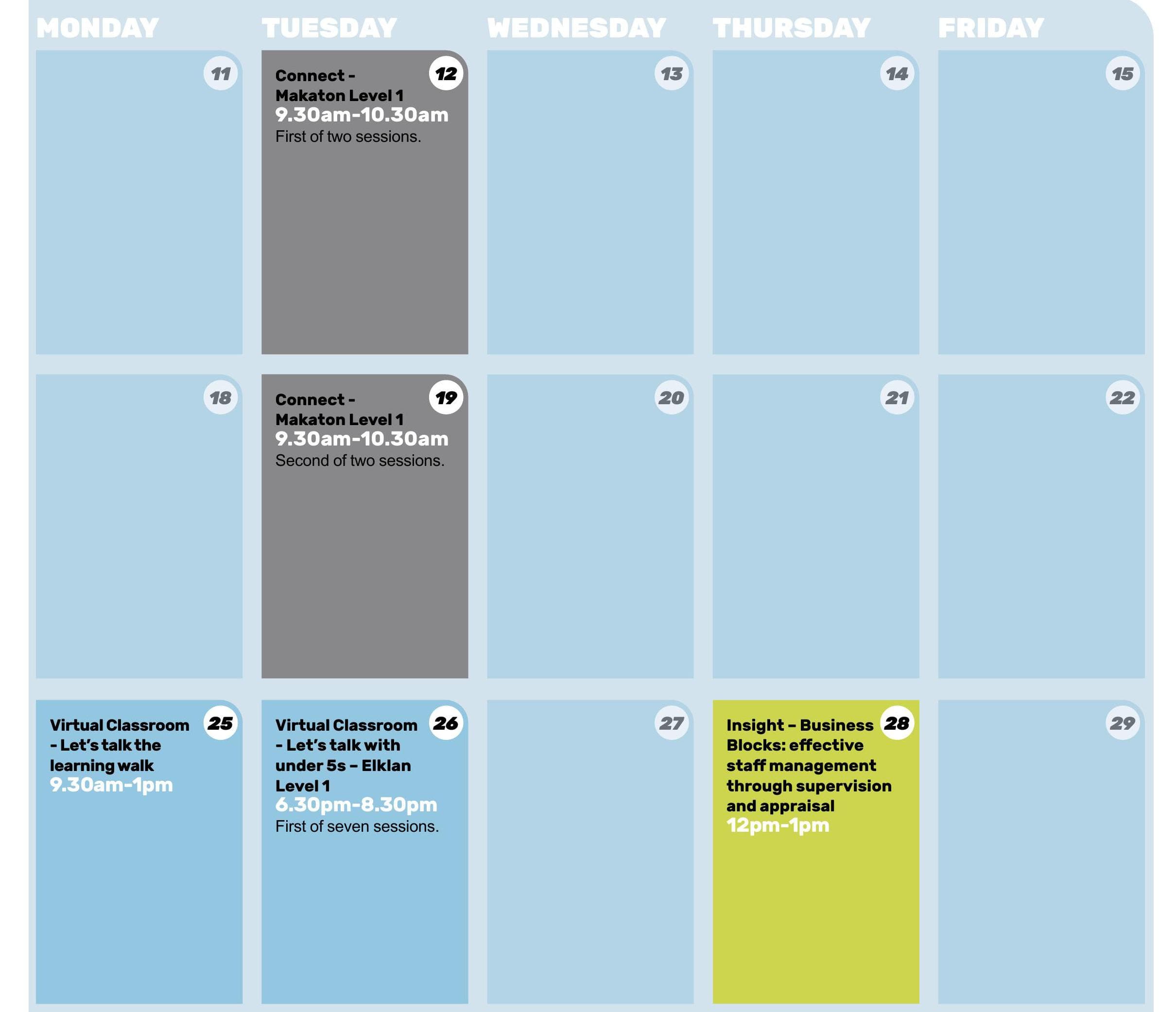 Dates for your diary