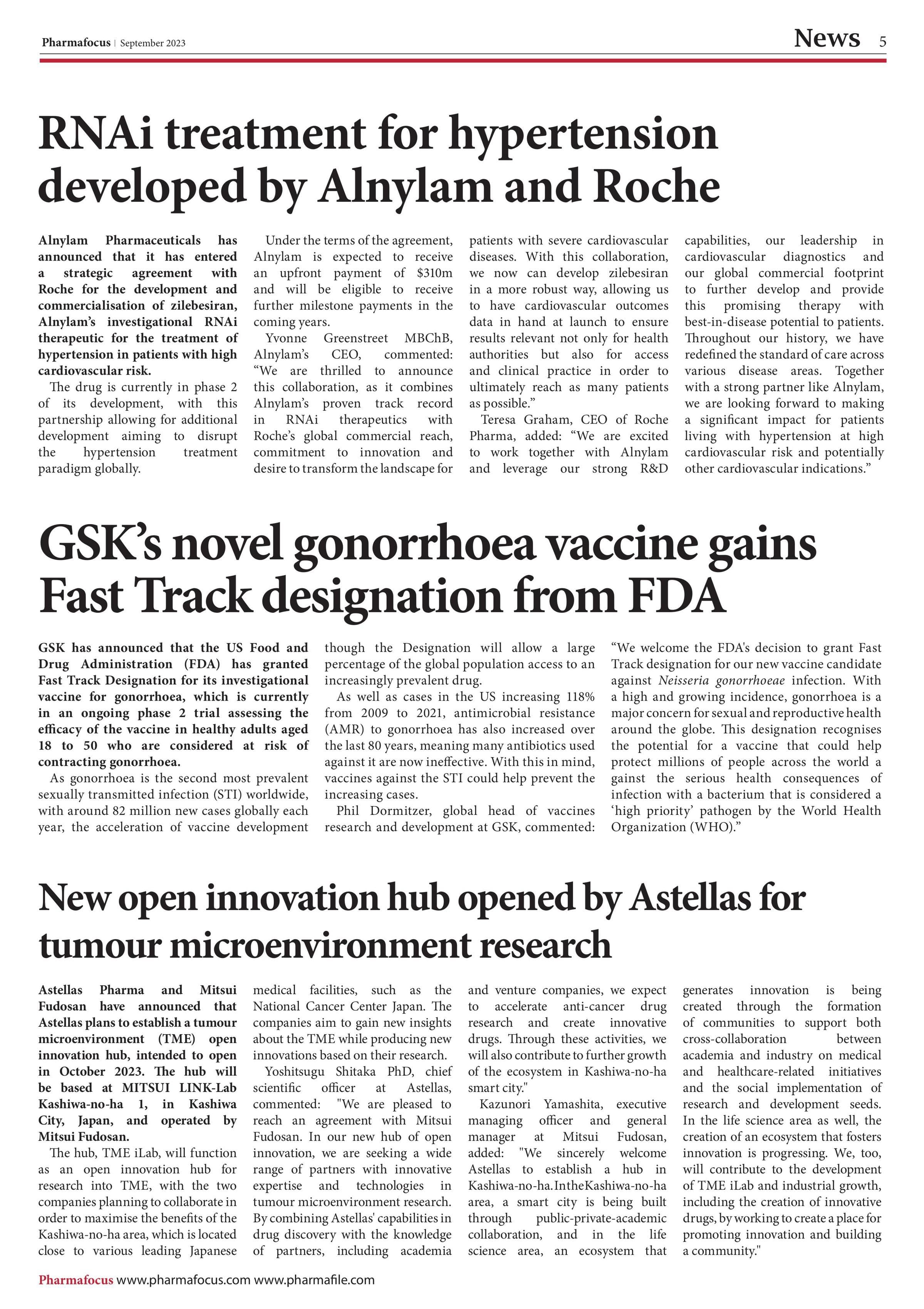 RNAi treatment for hypertension developed by Alnylam and Roche