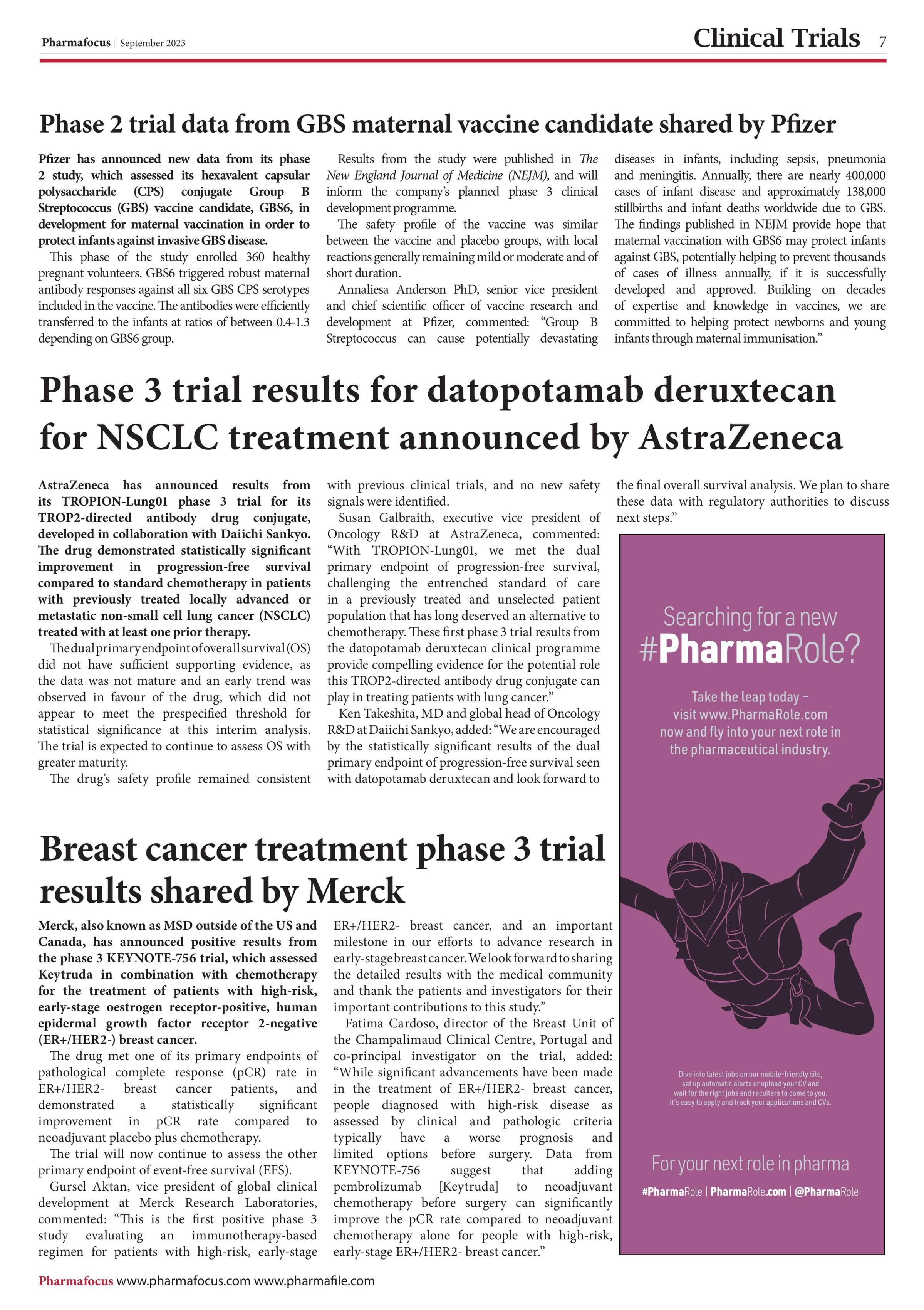 Phase 2 trial data from GBS maternal vaccine candidate shared by Pfizer