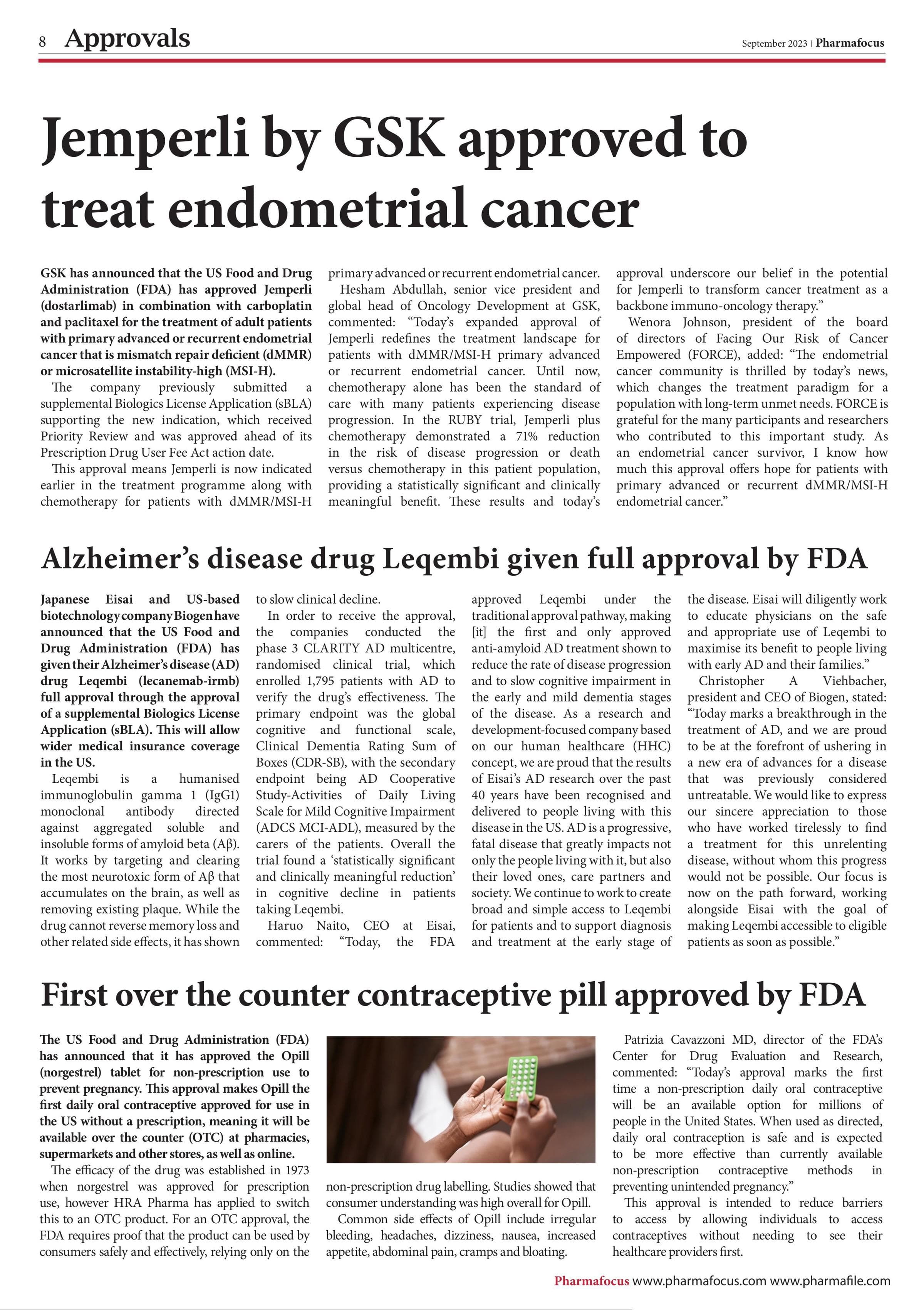 Jemperli by GSK approved to treat endometrial cancer