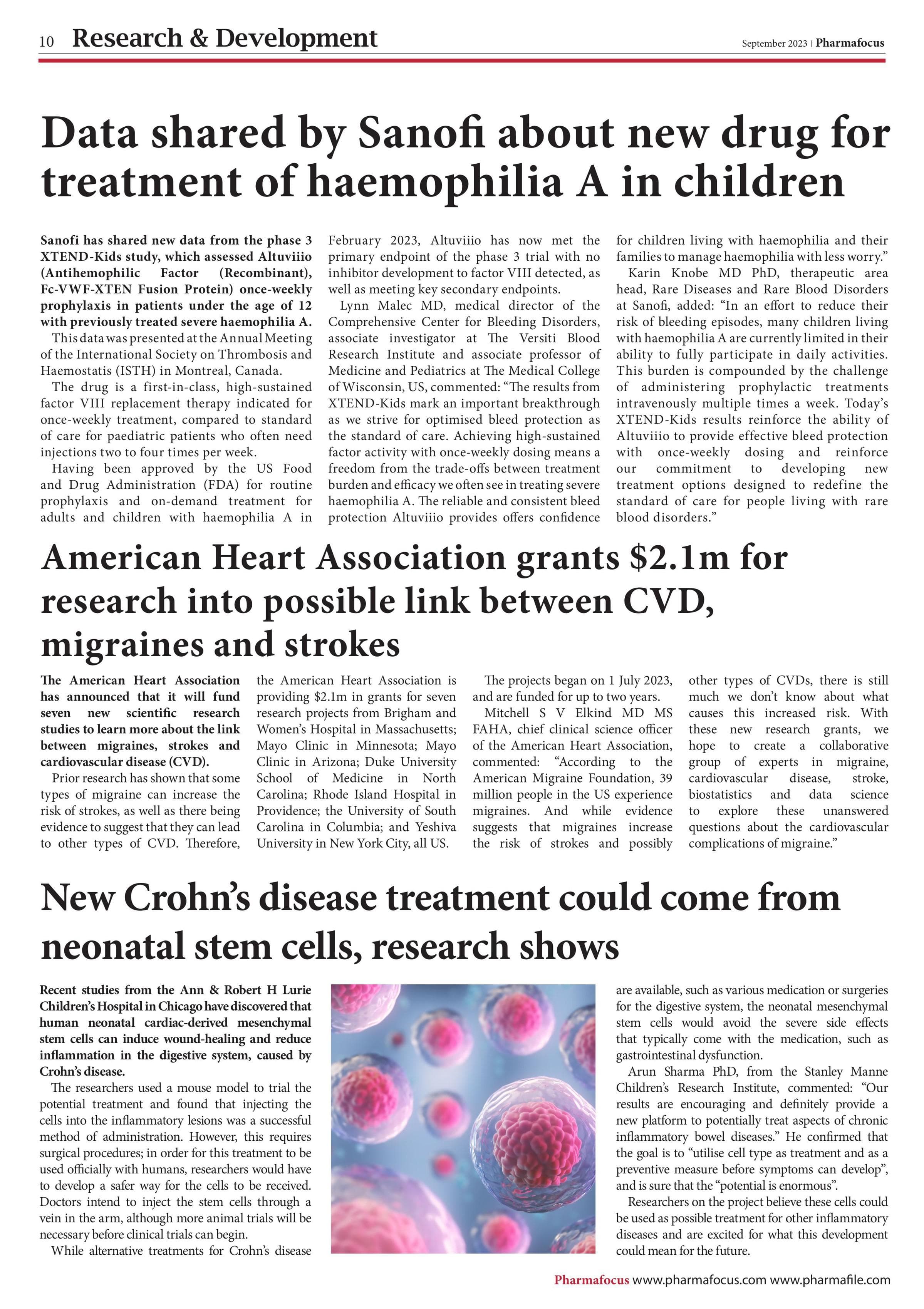 Data shared by Sanofi about new drug for treatment of haemophilia A in children