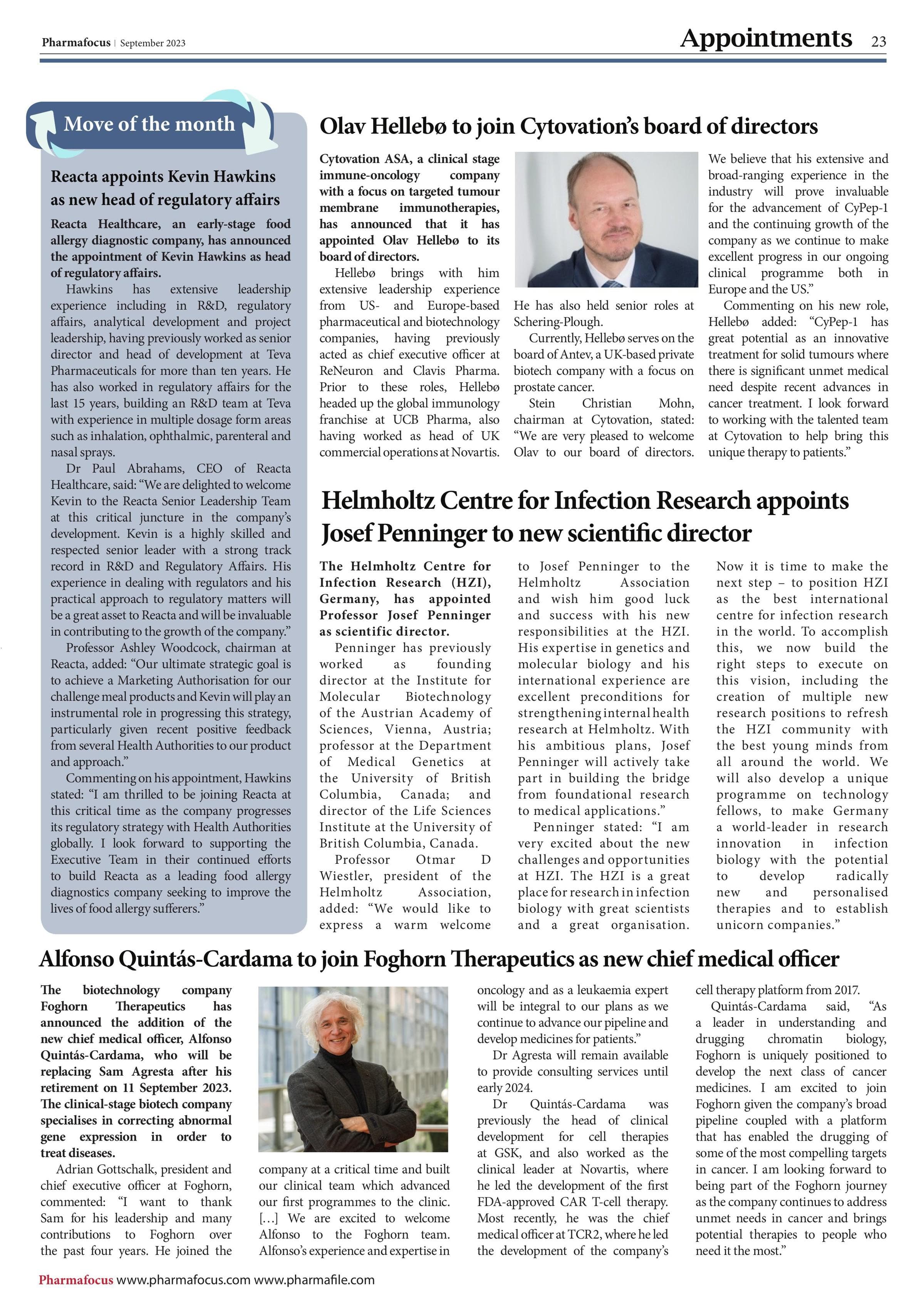 Reacta appoints Kevin Hawkins as new head of regulatory affairs