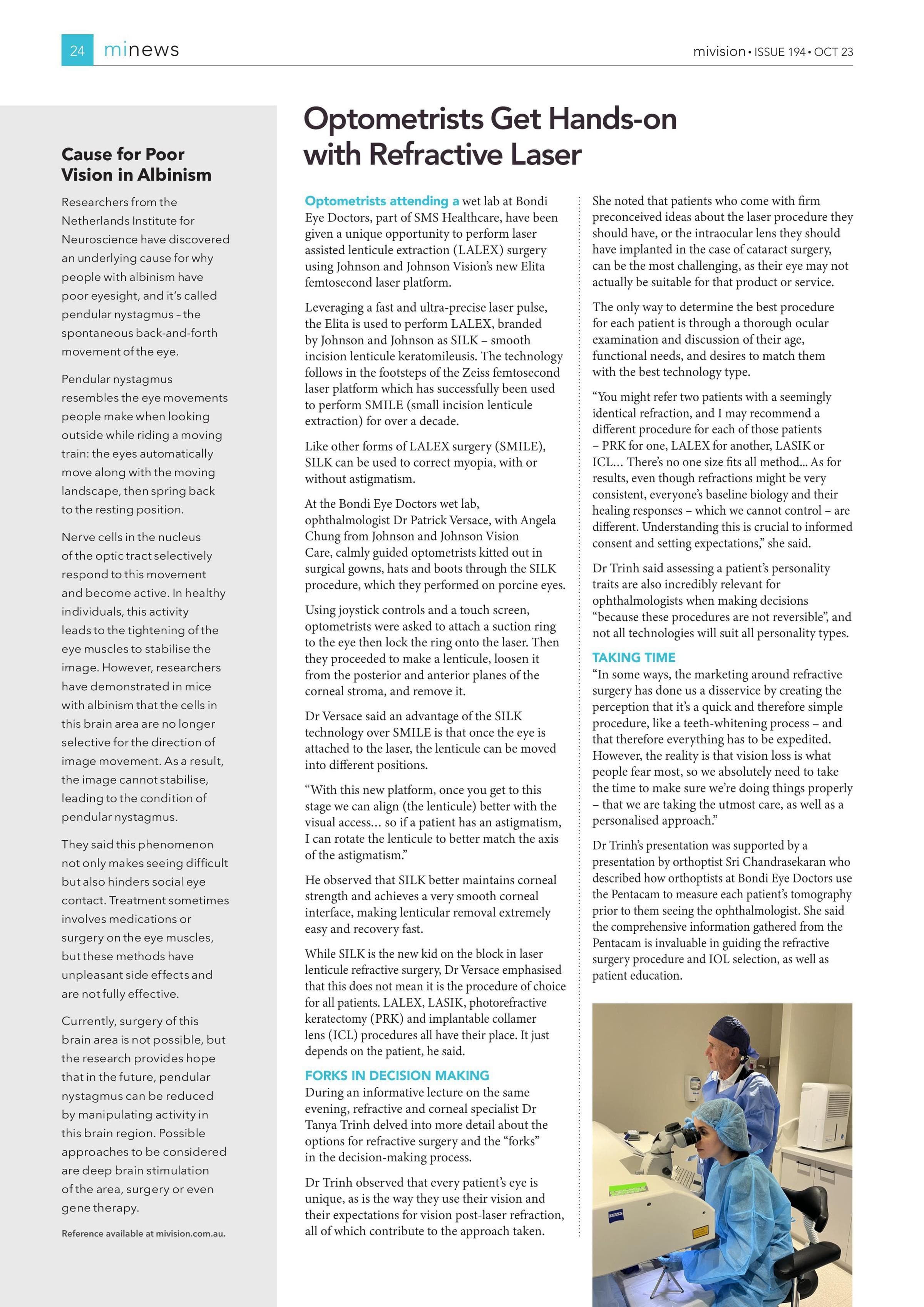 Cause for Poor Vision in Albinism