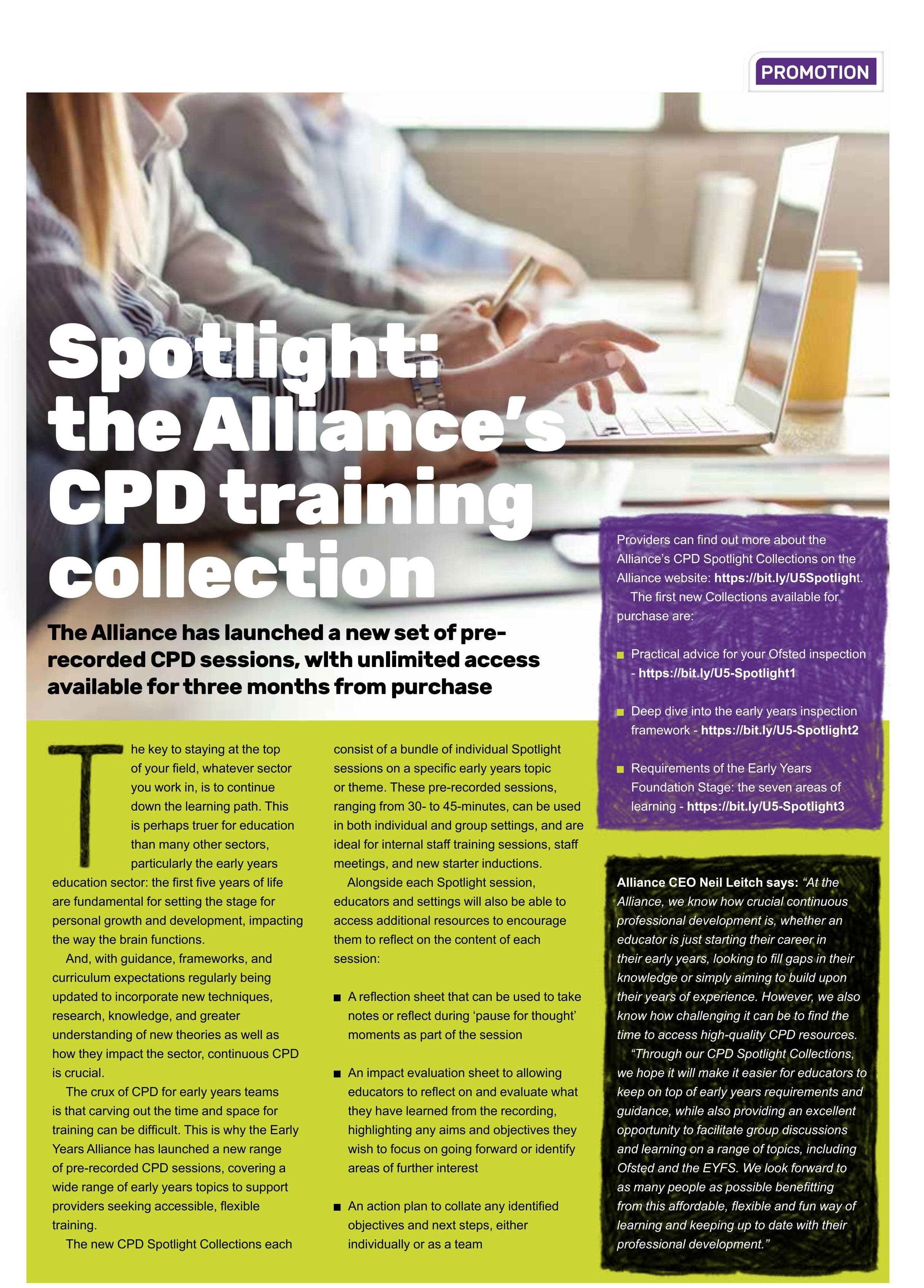 Spotlight: the Alliance’s CPD training collection