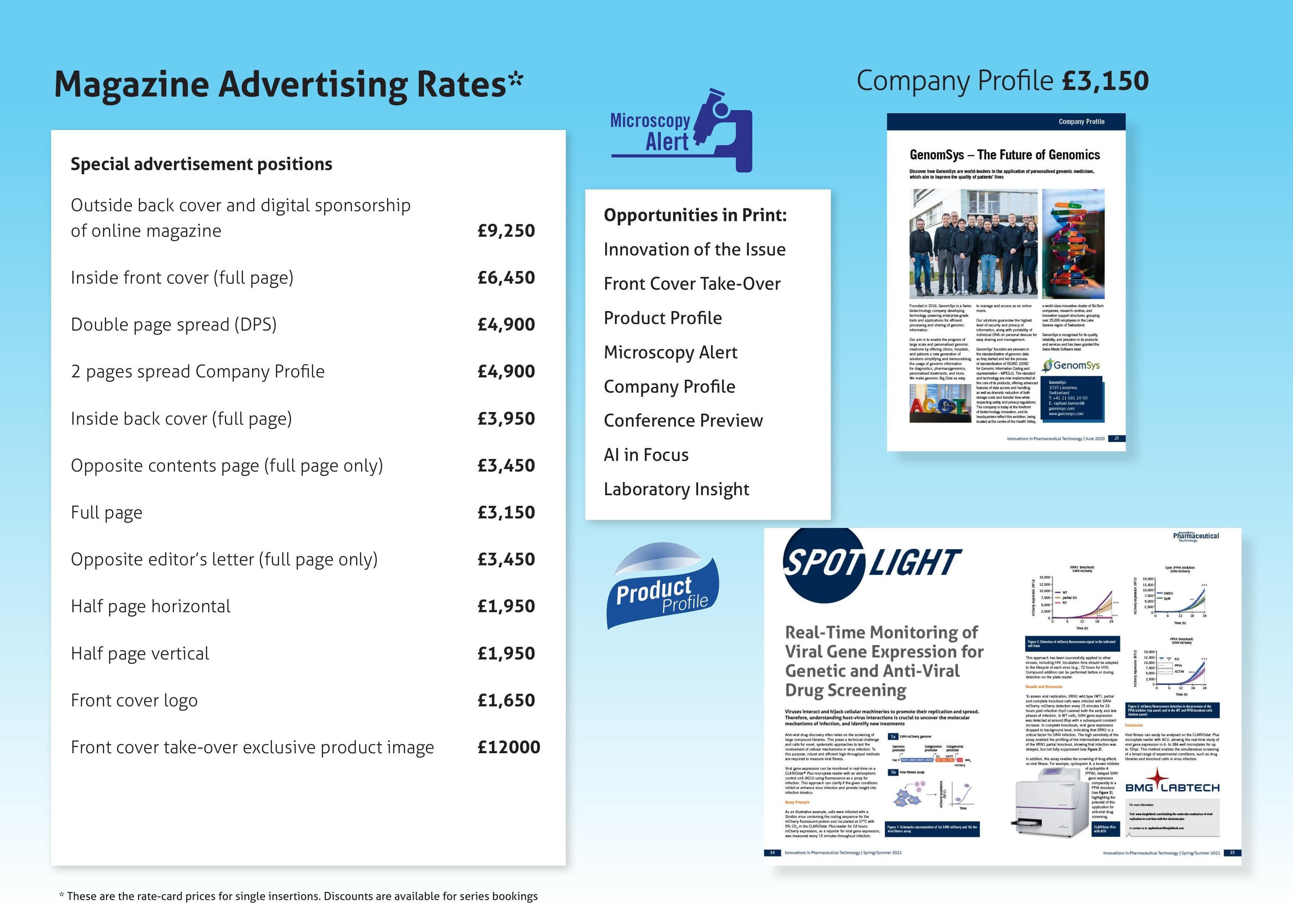 Magazine Advertising Rates*