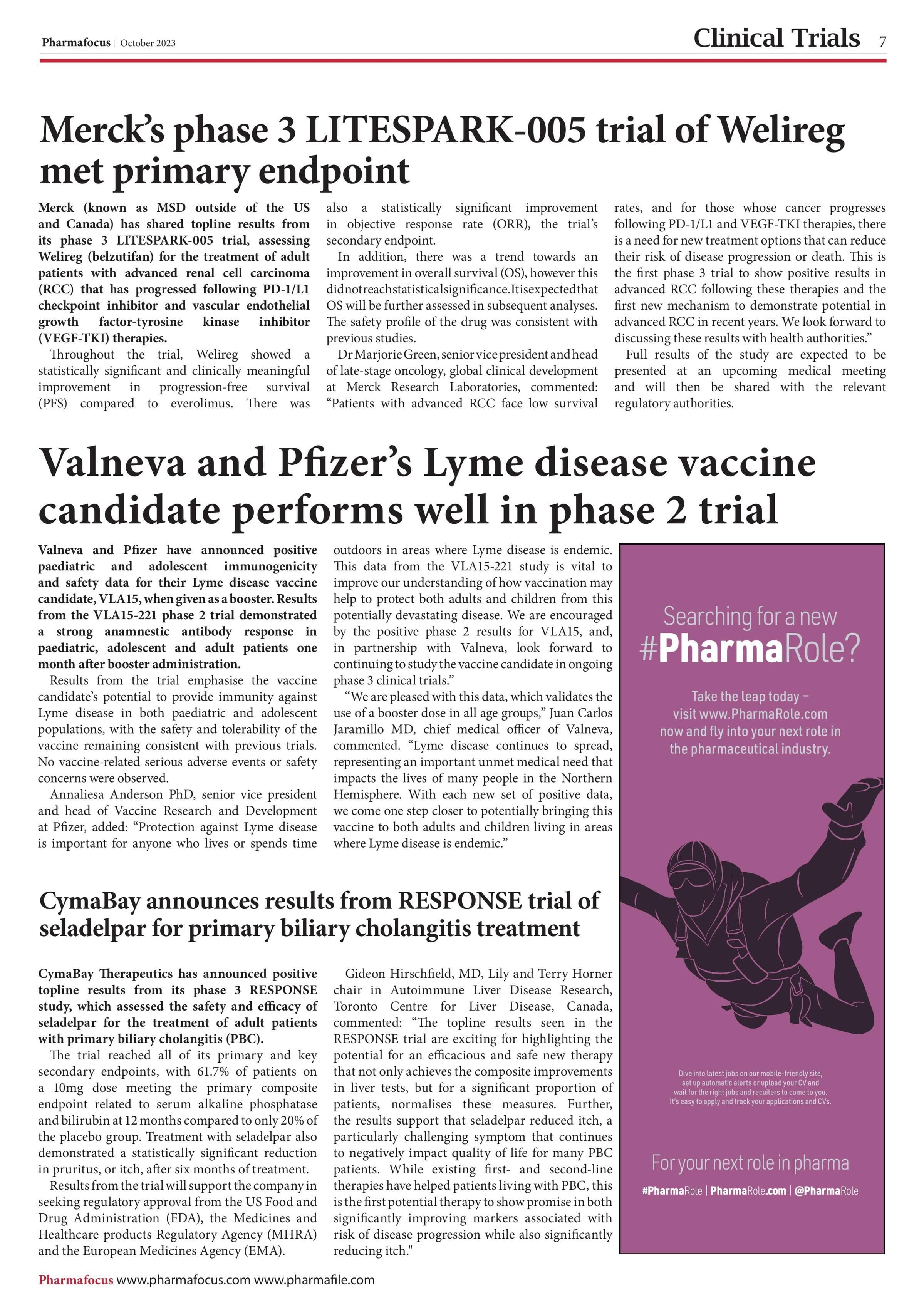 Merck’s phase 3 LITESPARK-005 trial of Welireg met primary endpoint