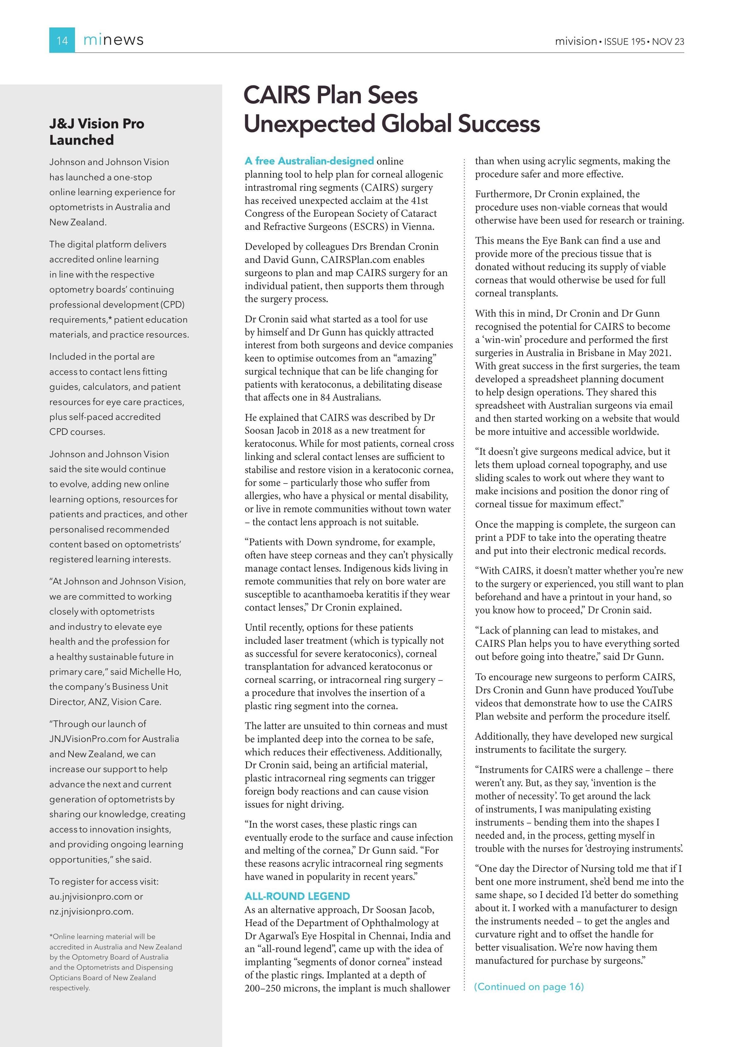 J&J Vision Pro Launched