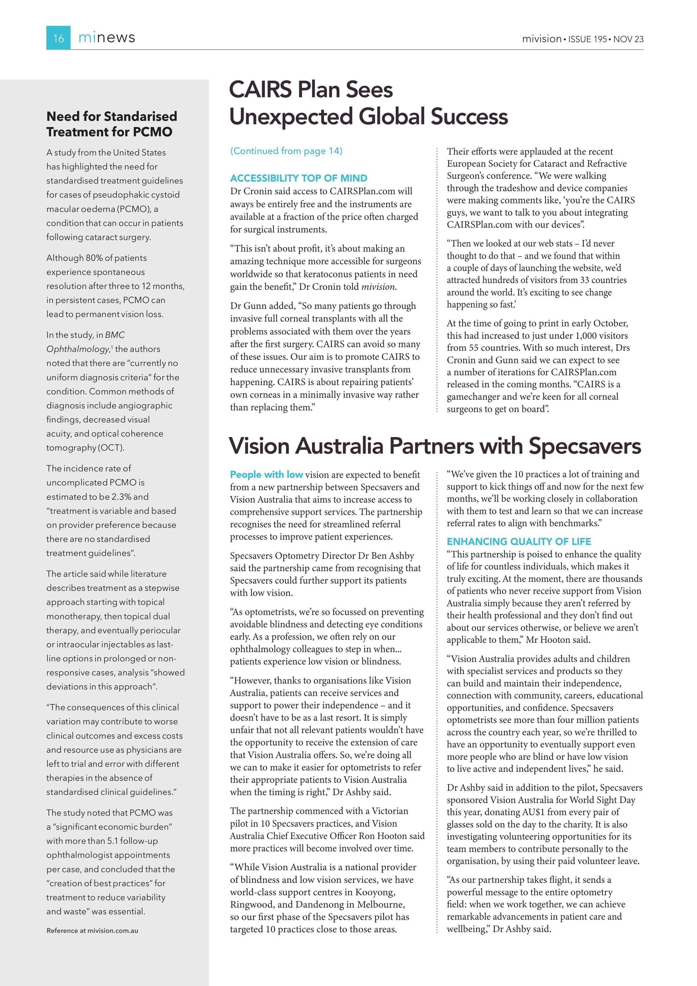 Need for Standarised Treatment for PCMO