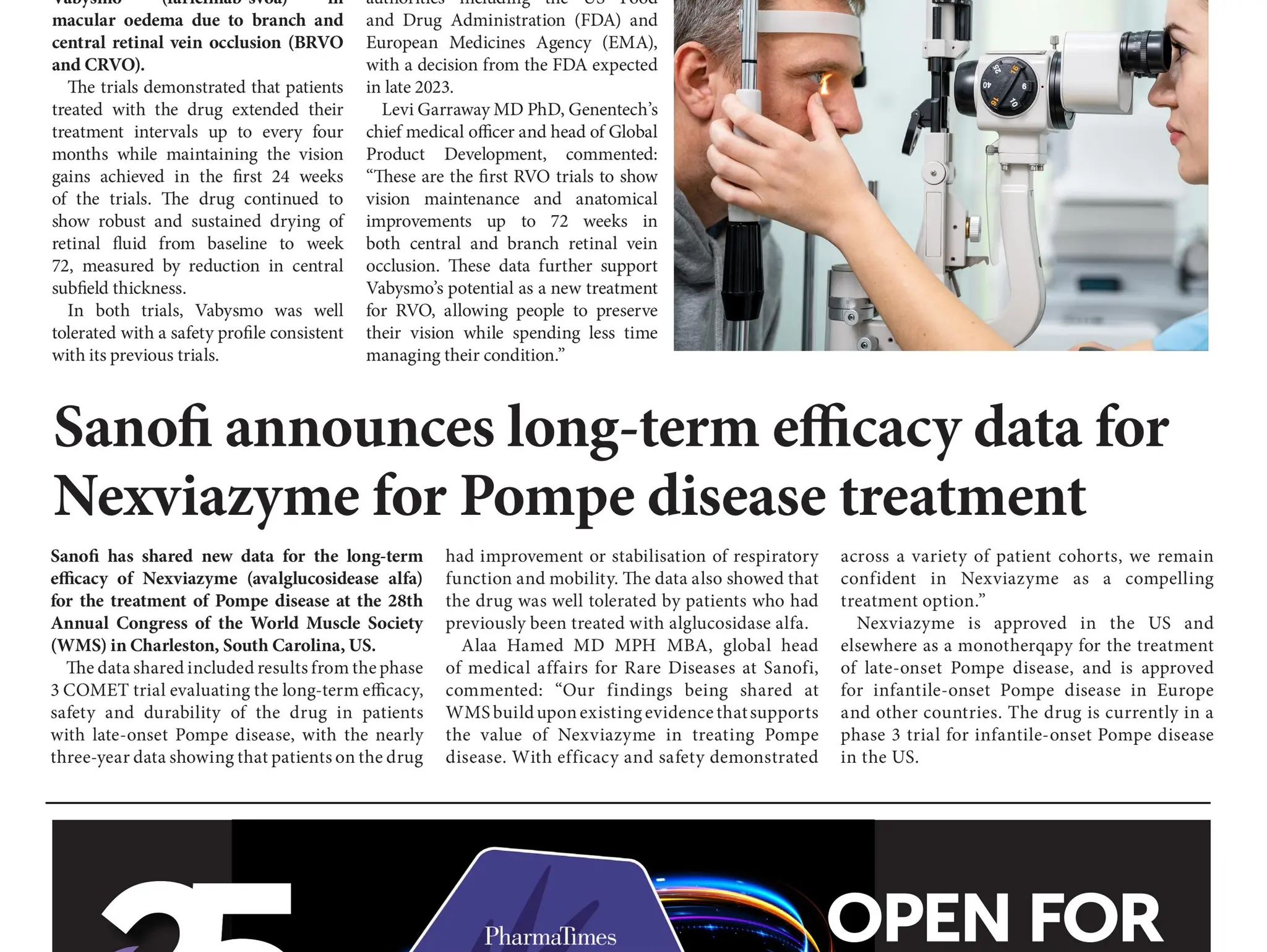 Sanofi announces long-term efficacy data for Nexviazyme for Pompe disease treatment