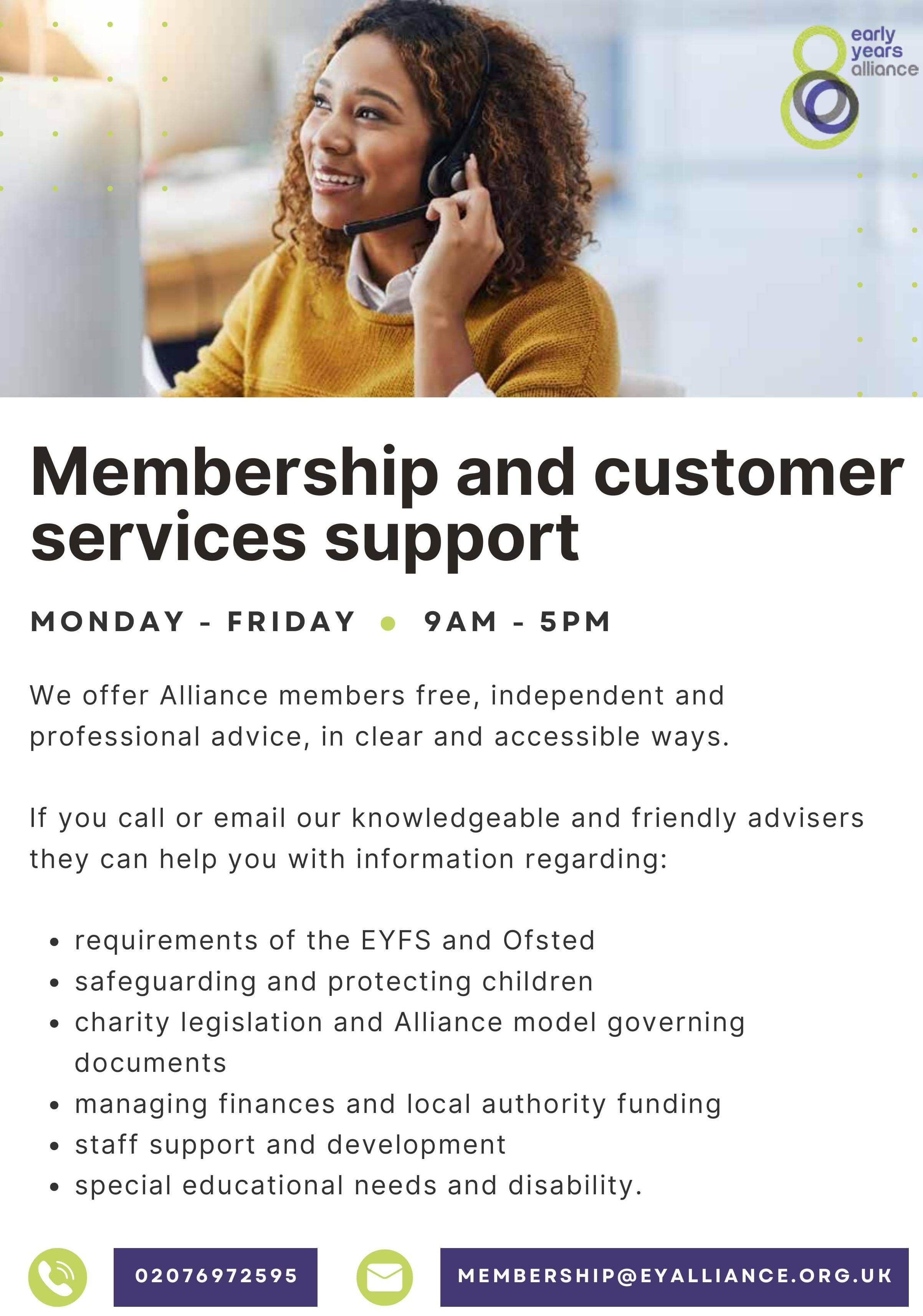 Membership and customer services support