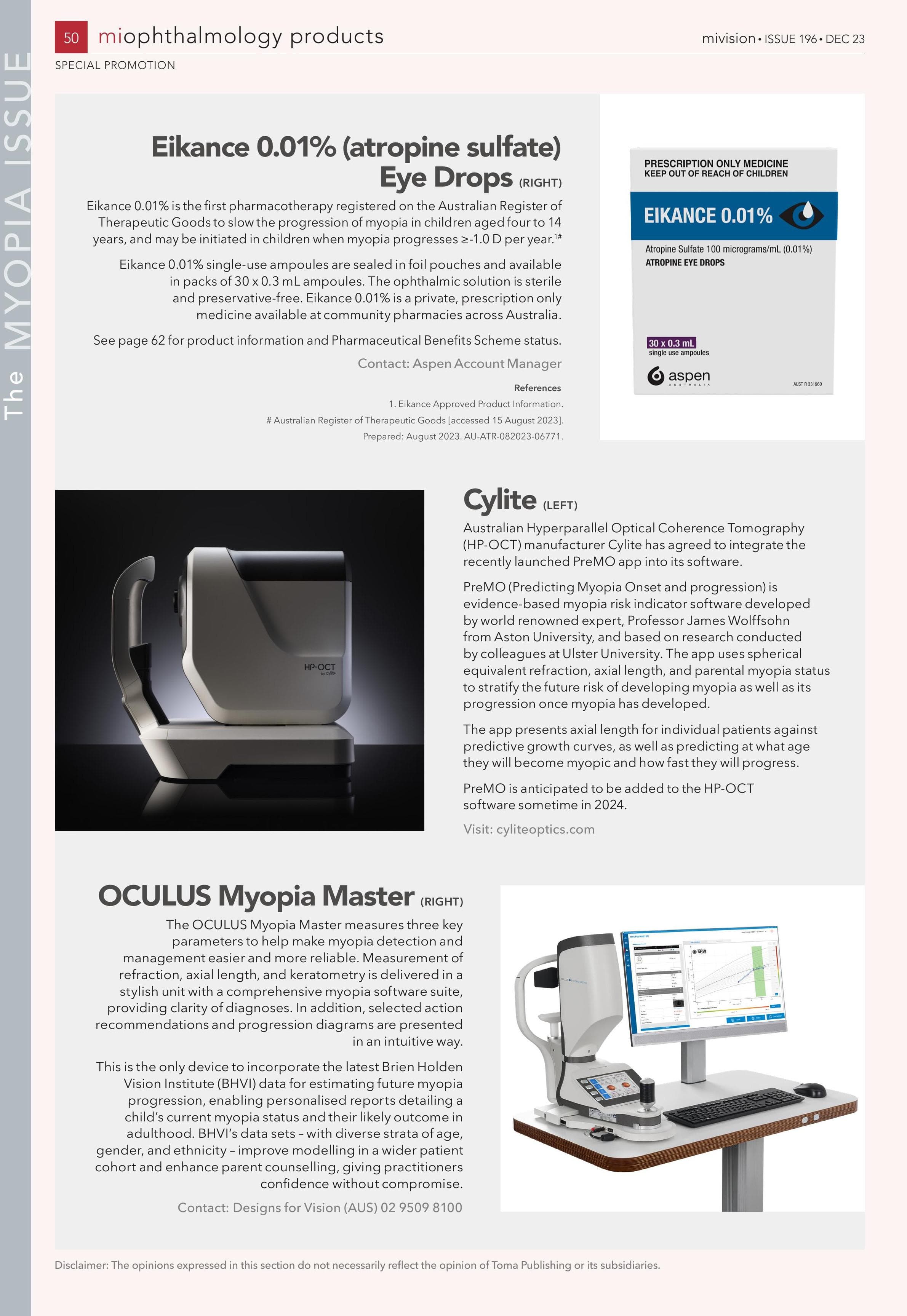 miophthalmology products