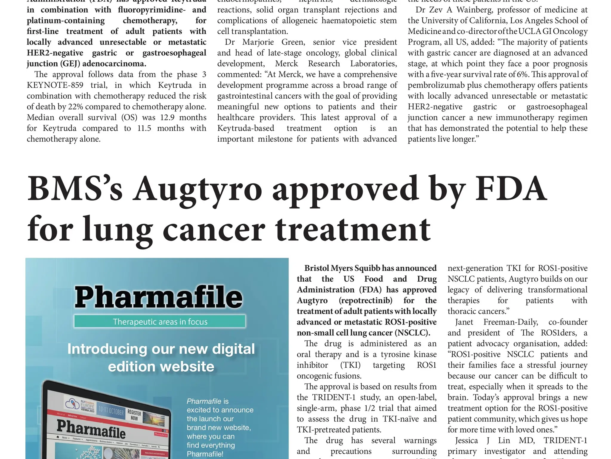BMS’s Augtyro approved by FDA for lung cancer treatment