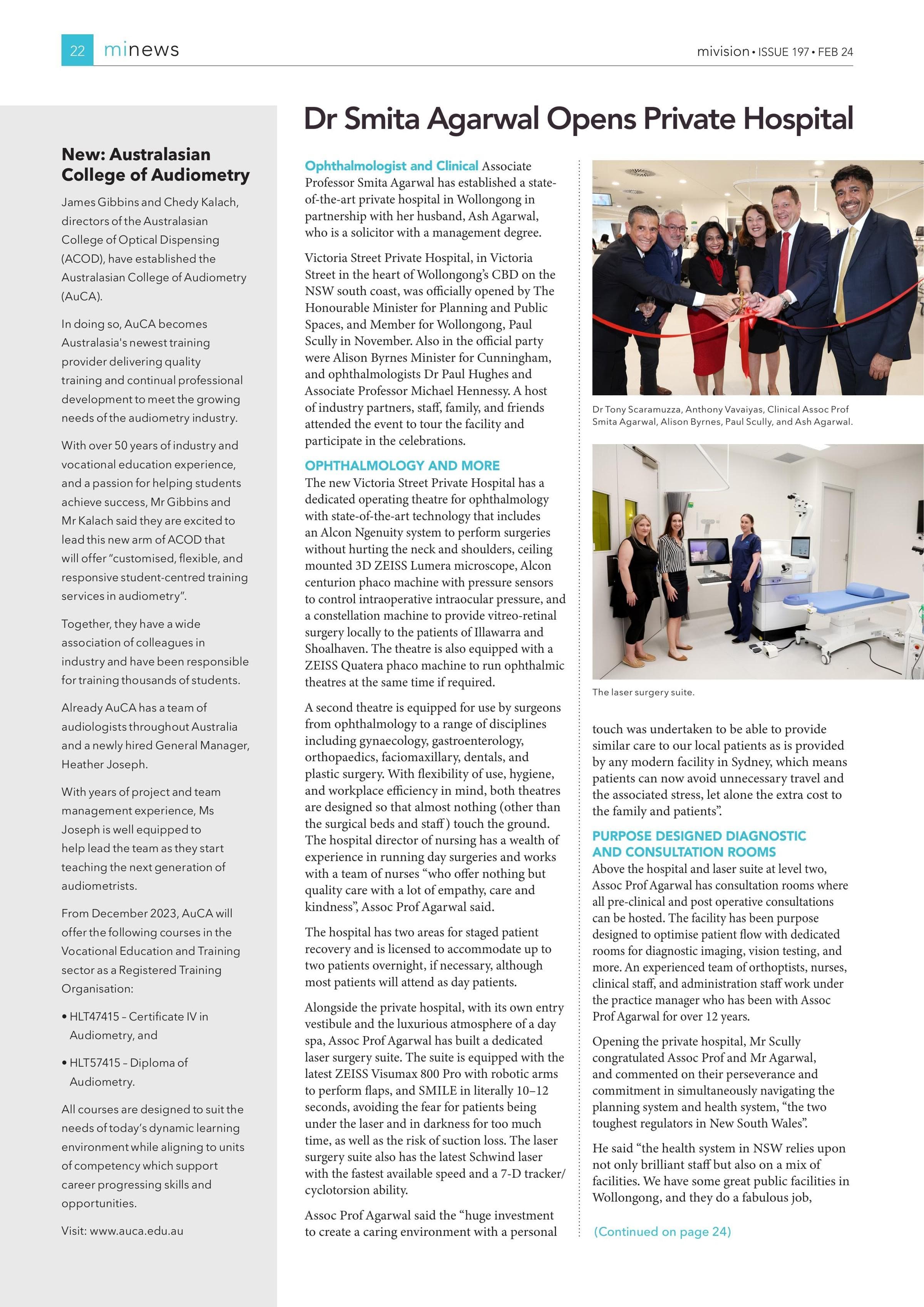 New: Australasian College of Audiometry