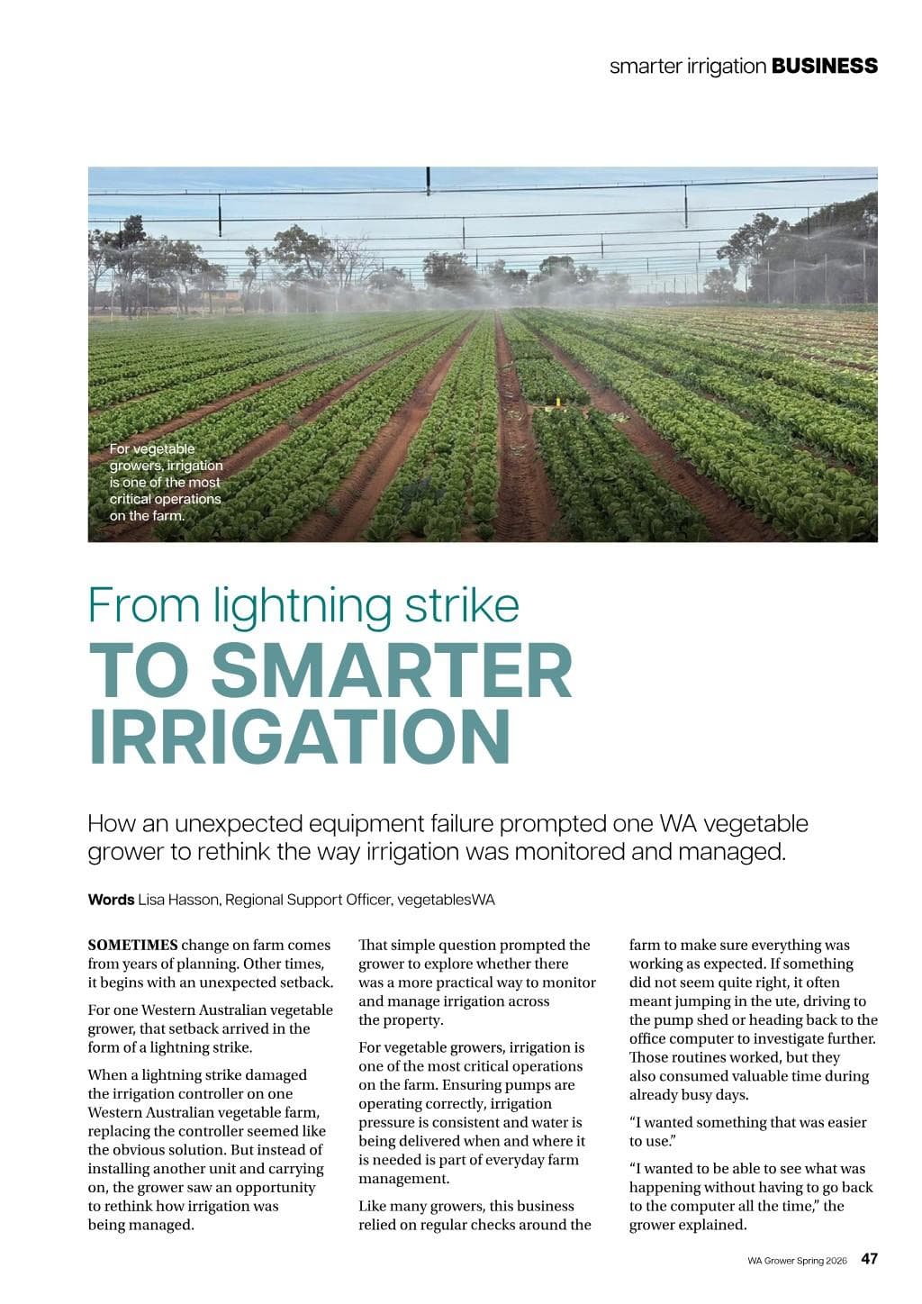 From lightning strike to smarter irrigation