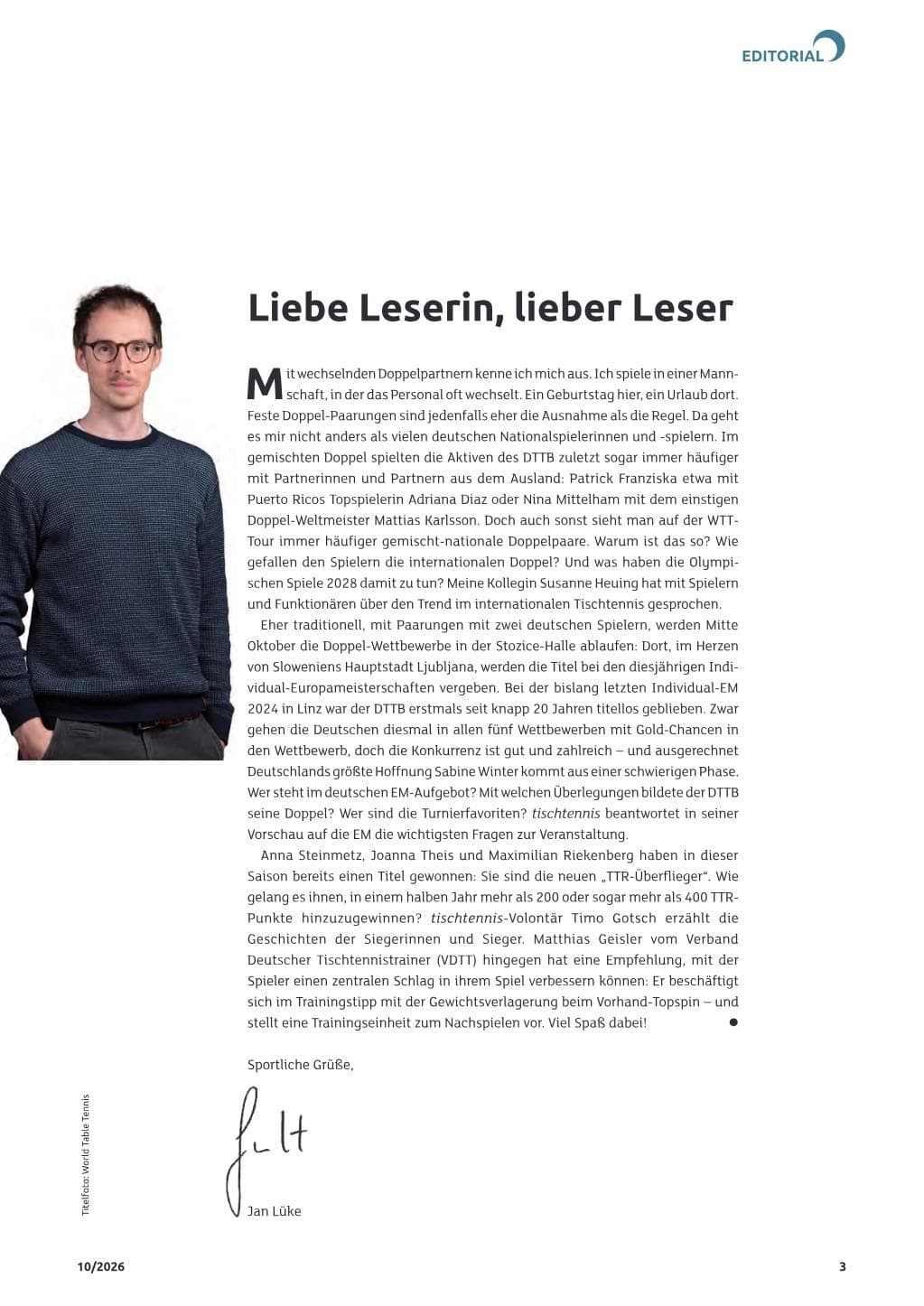 Liebe Leserin, lieber Leser
