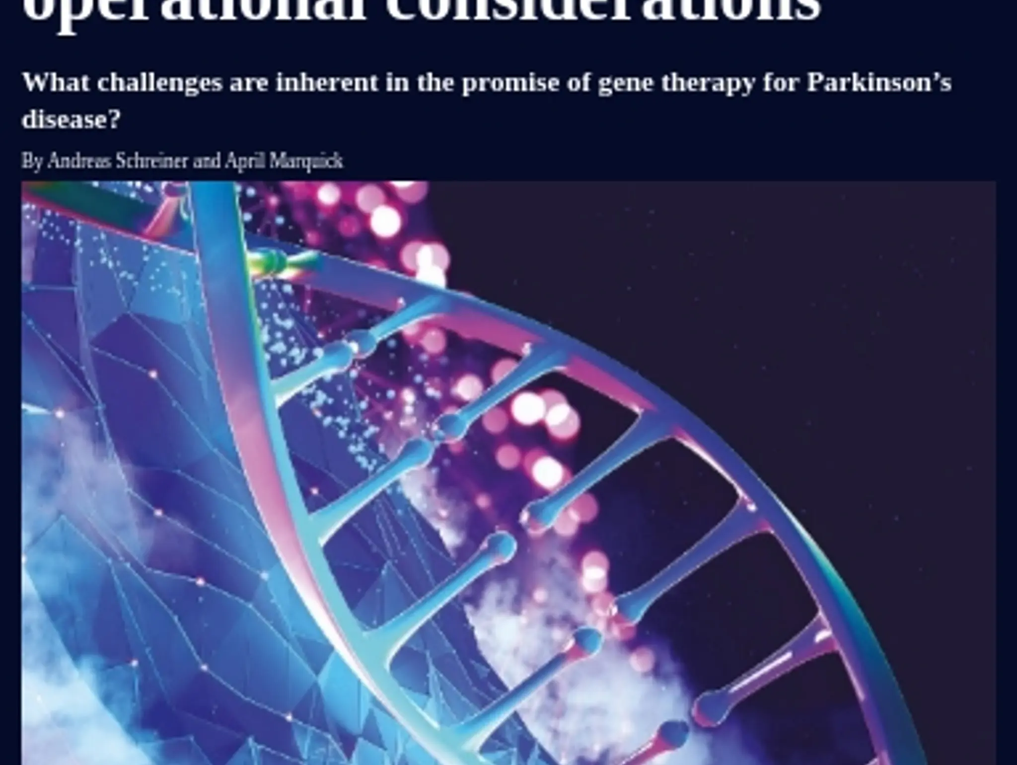 32-34 - Parkinson’s disease and gene therapy: strategic and operational considerations