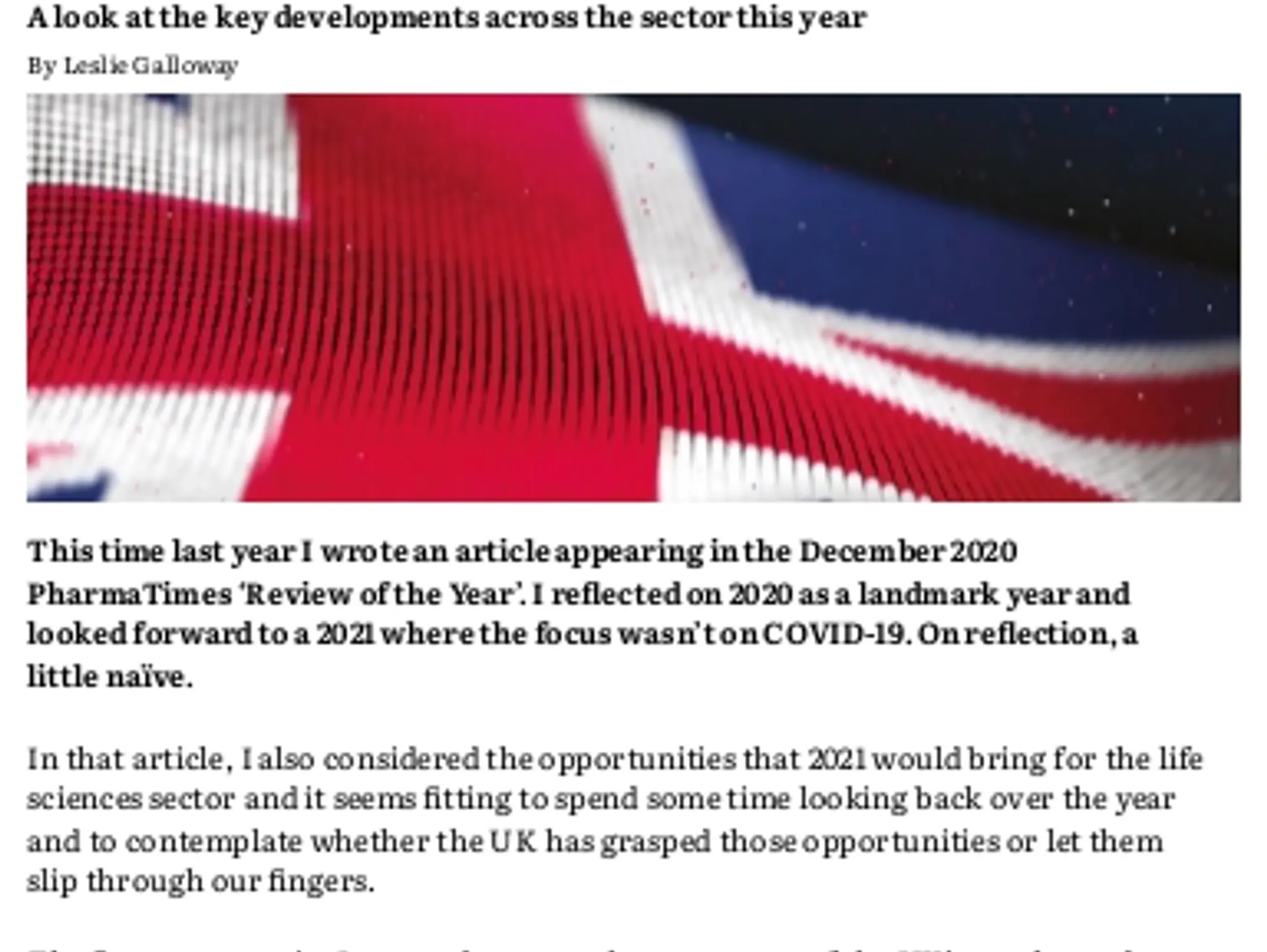 18-19 - The UK life sciences sector: 2021 review