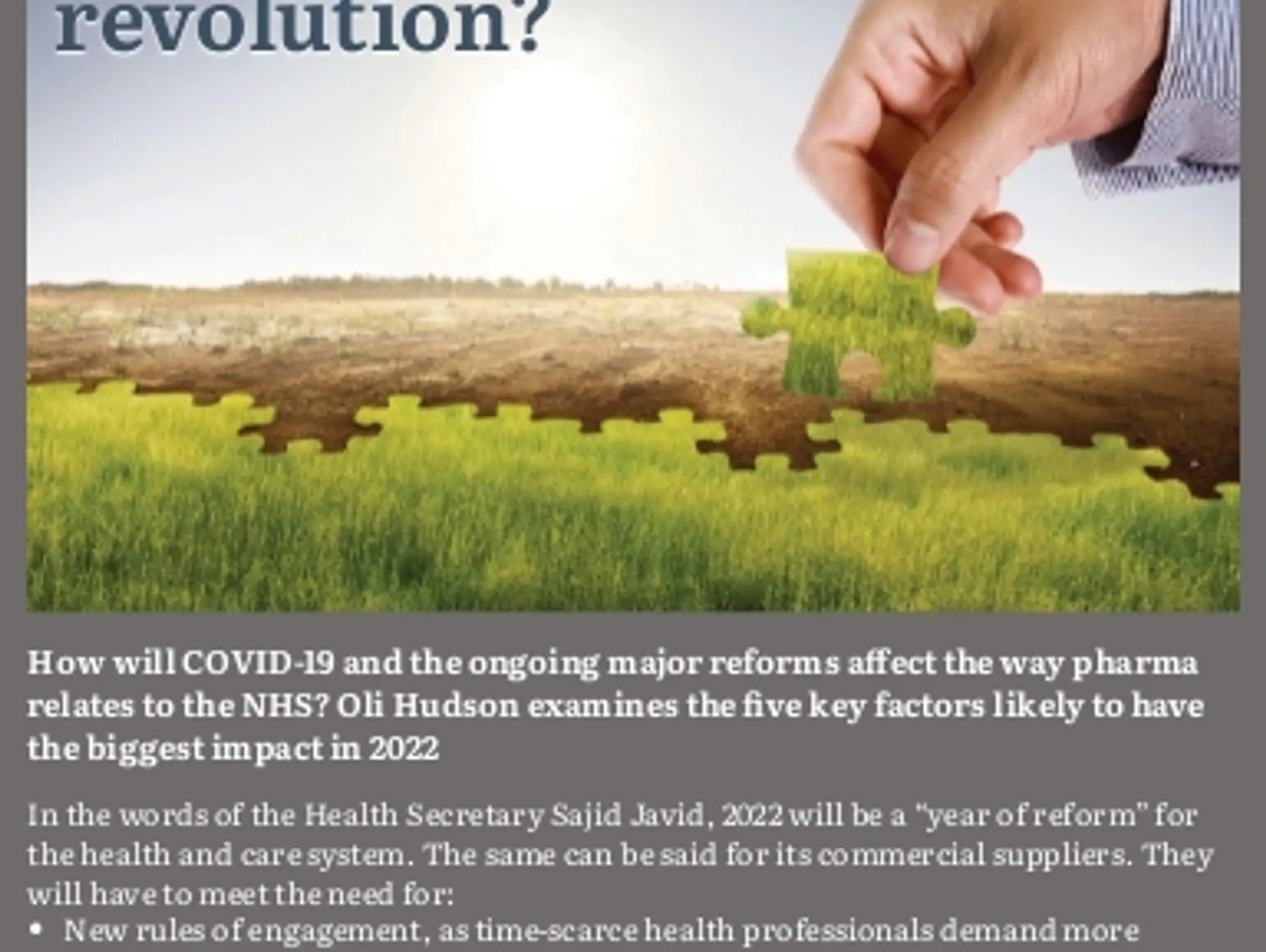 14-15 - The new NHS landscape –  is pharma ready for a revolution?