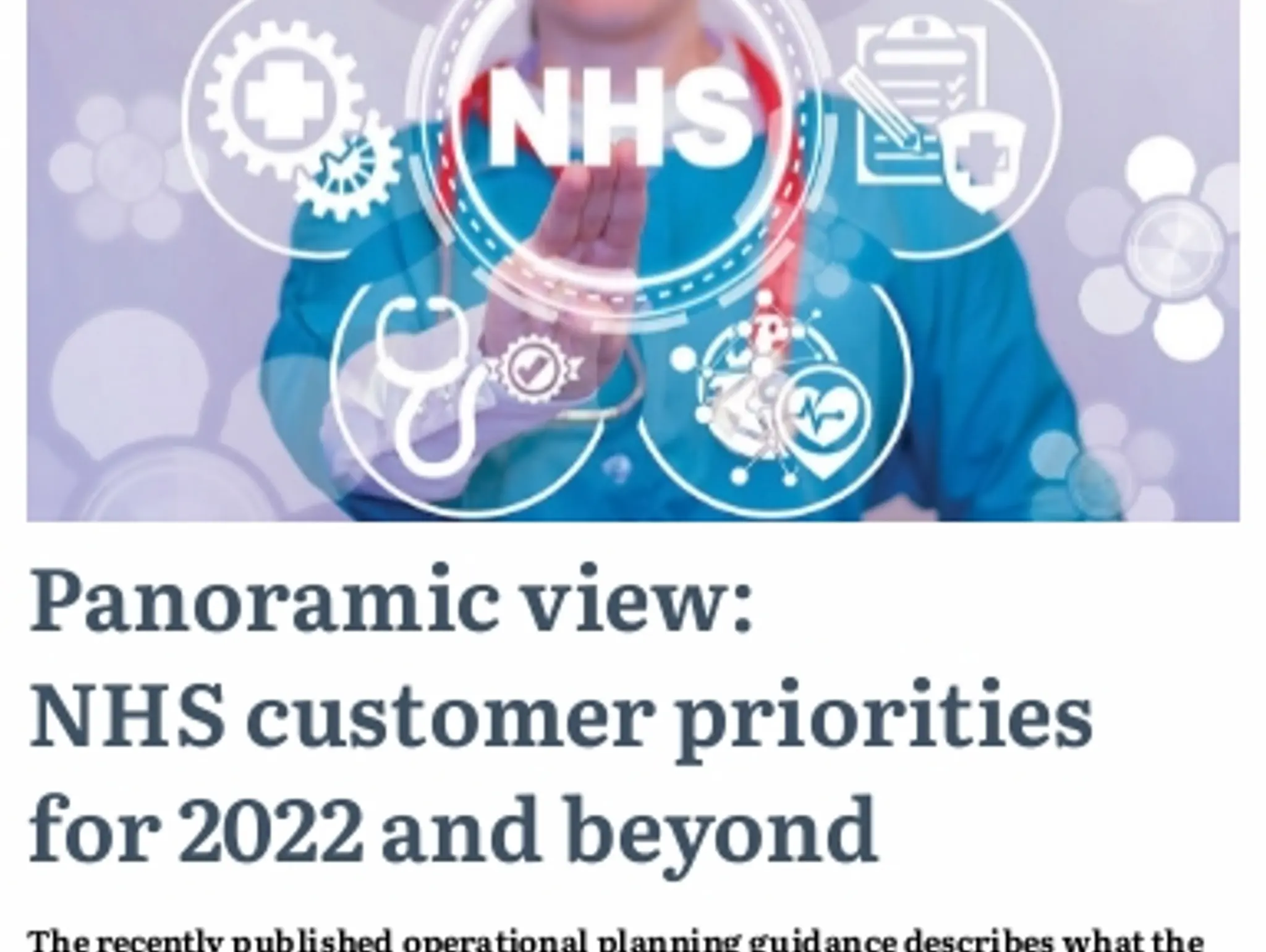 14-15 - PANORAMIC VIEW: NHS customer priorities for 2022 and beyond