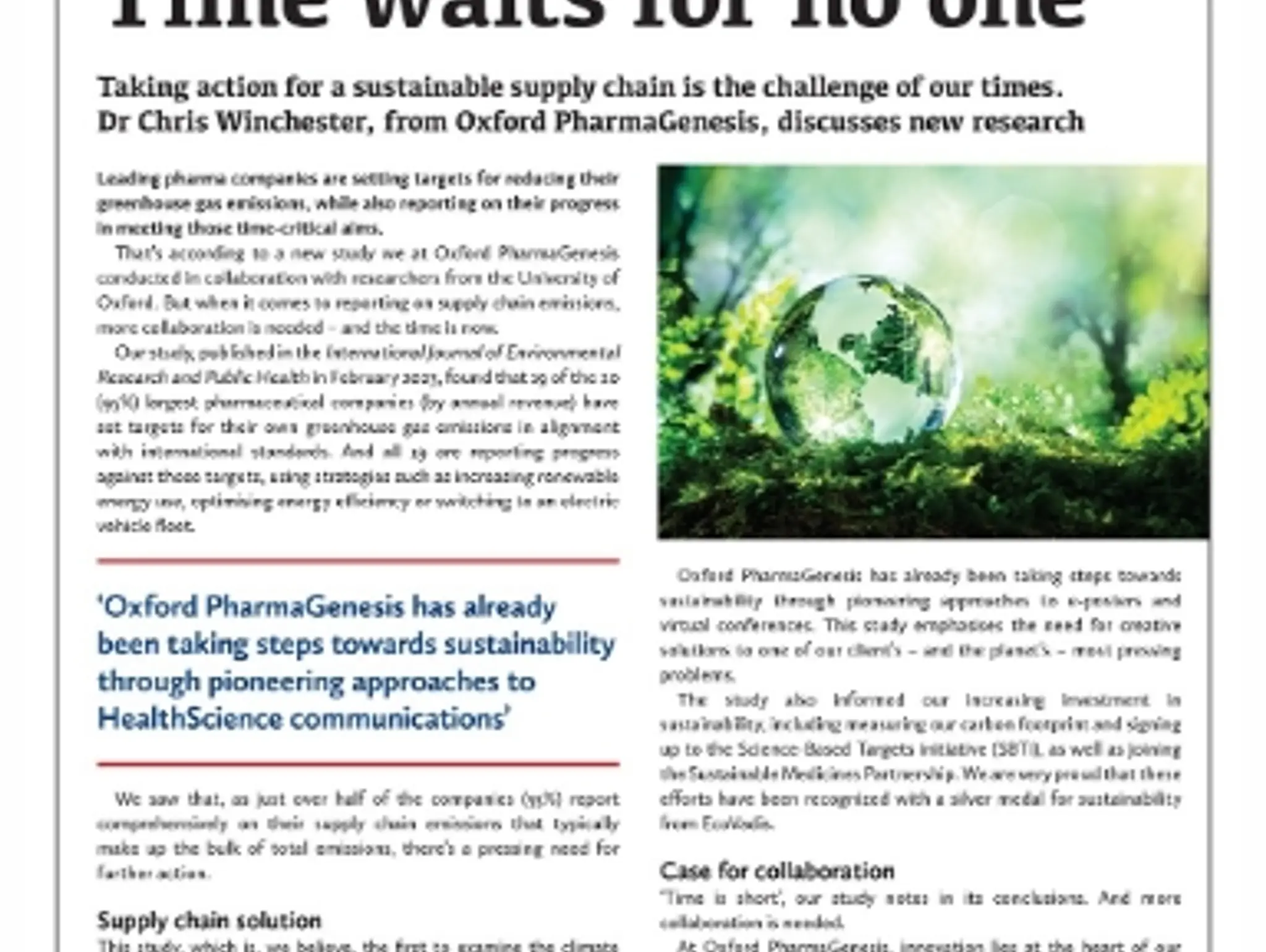 26 - SUSTAINABILITY: Time waits for no one