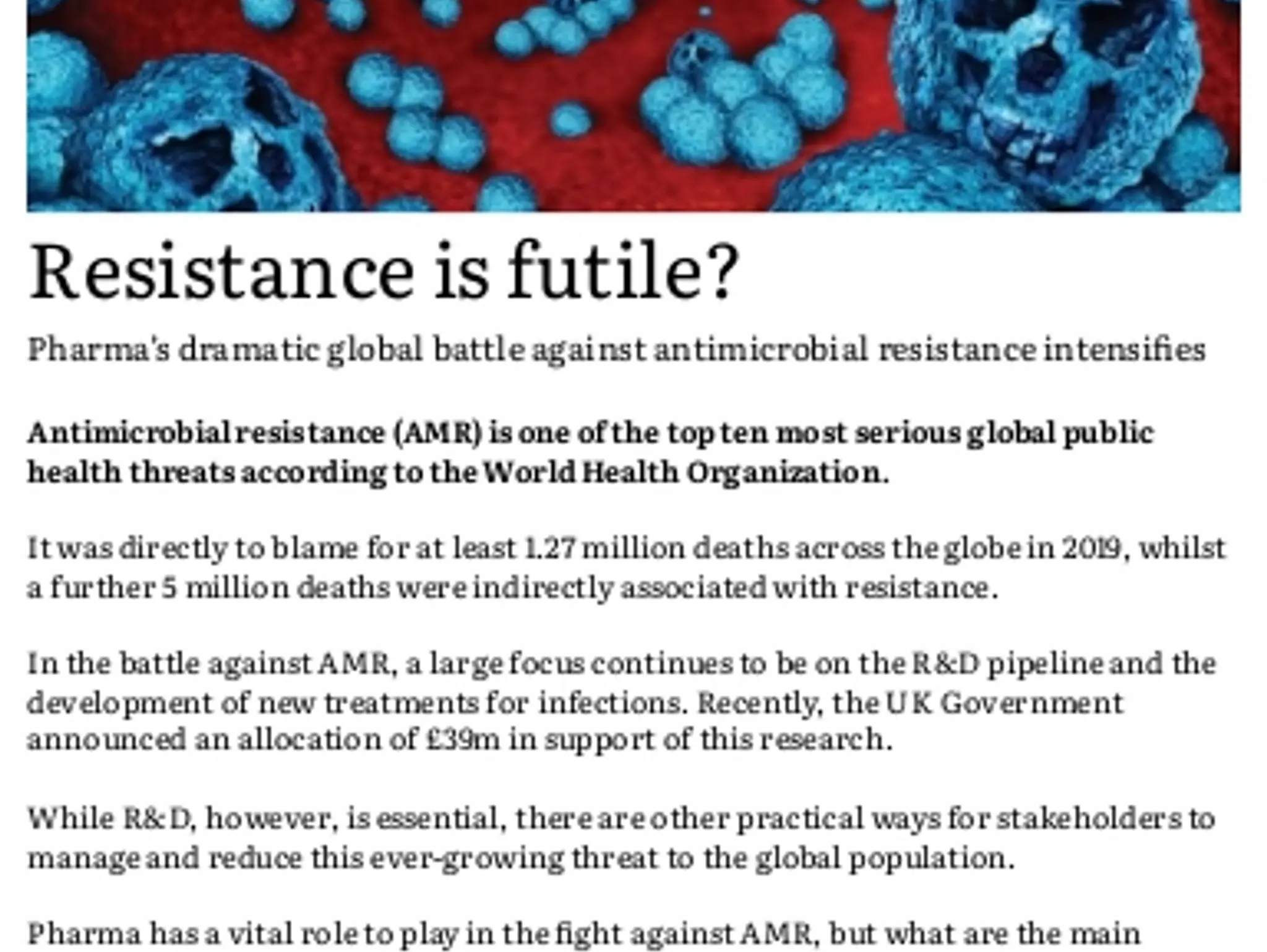 18-19 - PHARMA: Resistance  is futile?