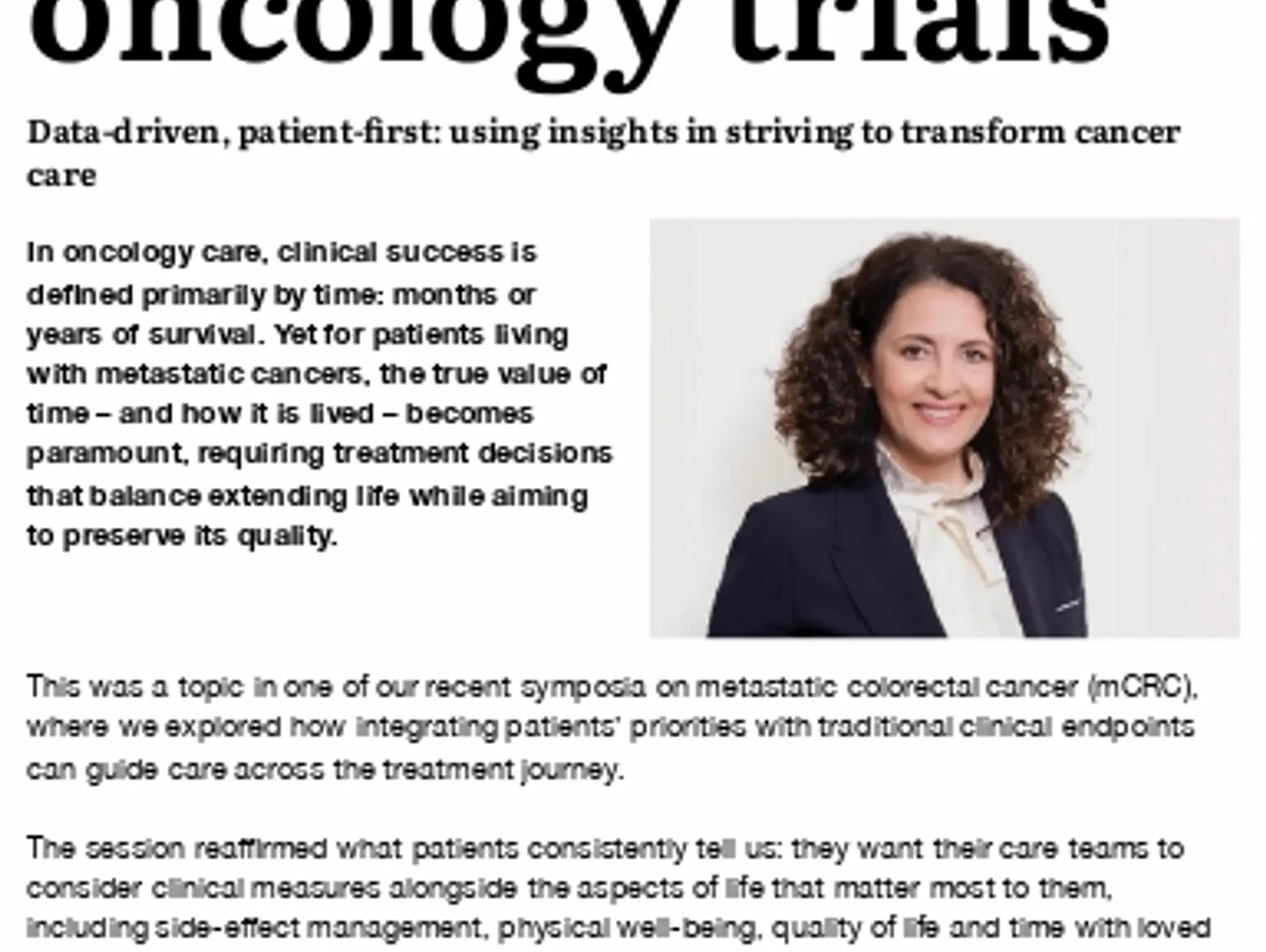 12 THOUGHT LEADER - Patient-centric oncology trials