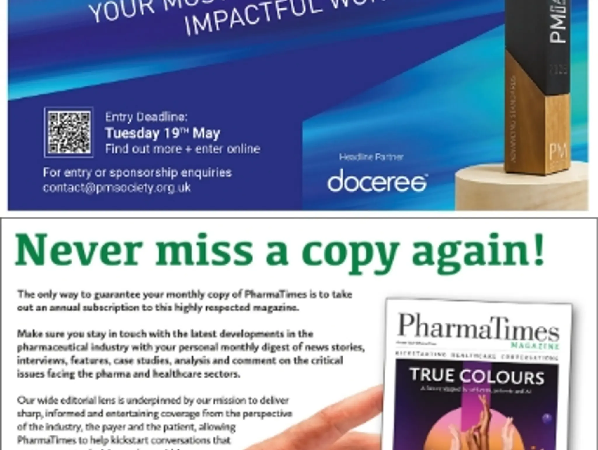 13 PMI Awards & PharmaTimes