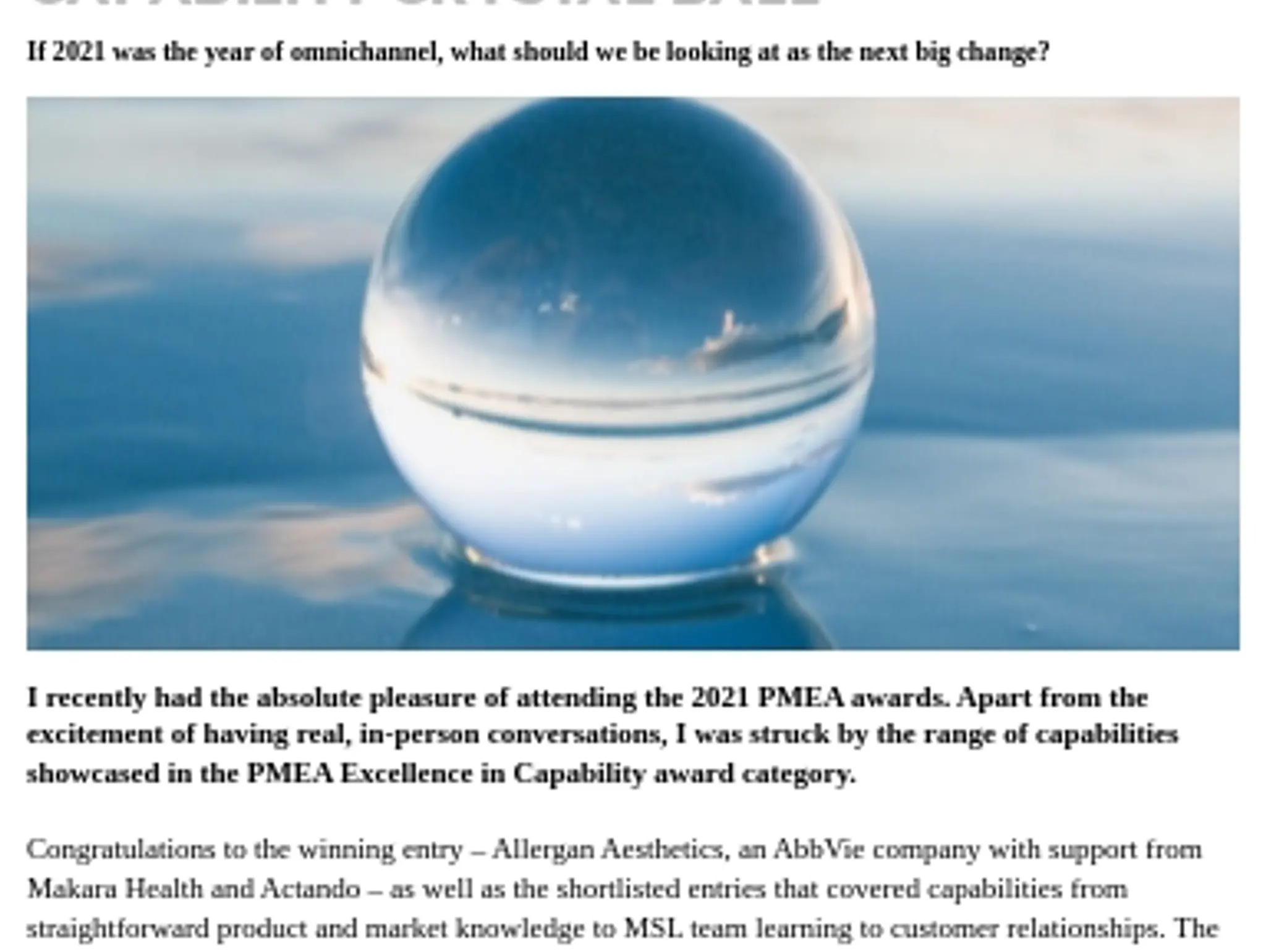 15 - Looking onto the capability crystal ball