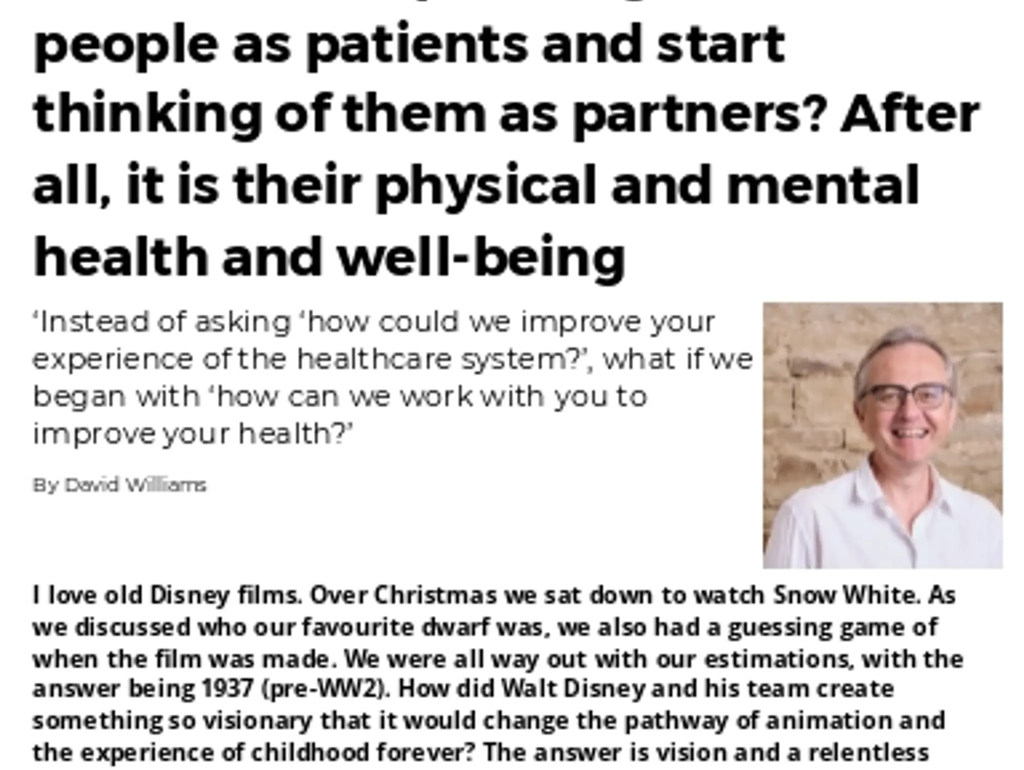 35 - Should we stop talking about people as patients and start thinking of them as partners?