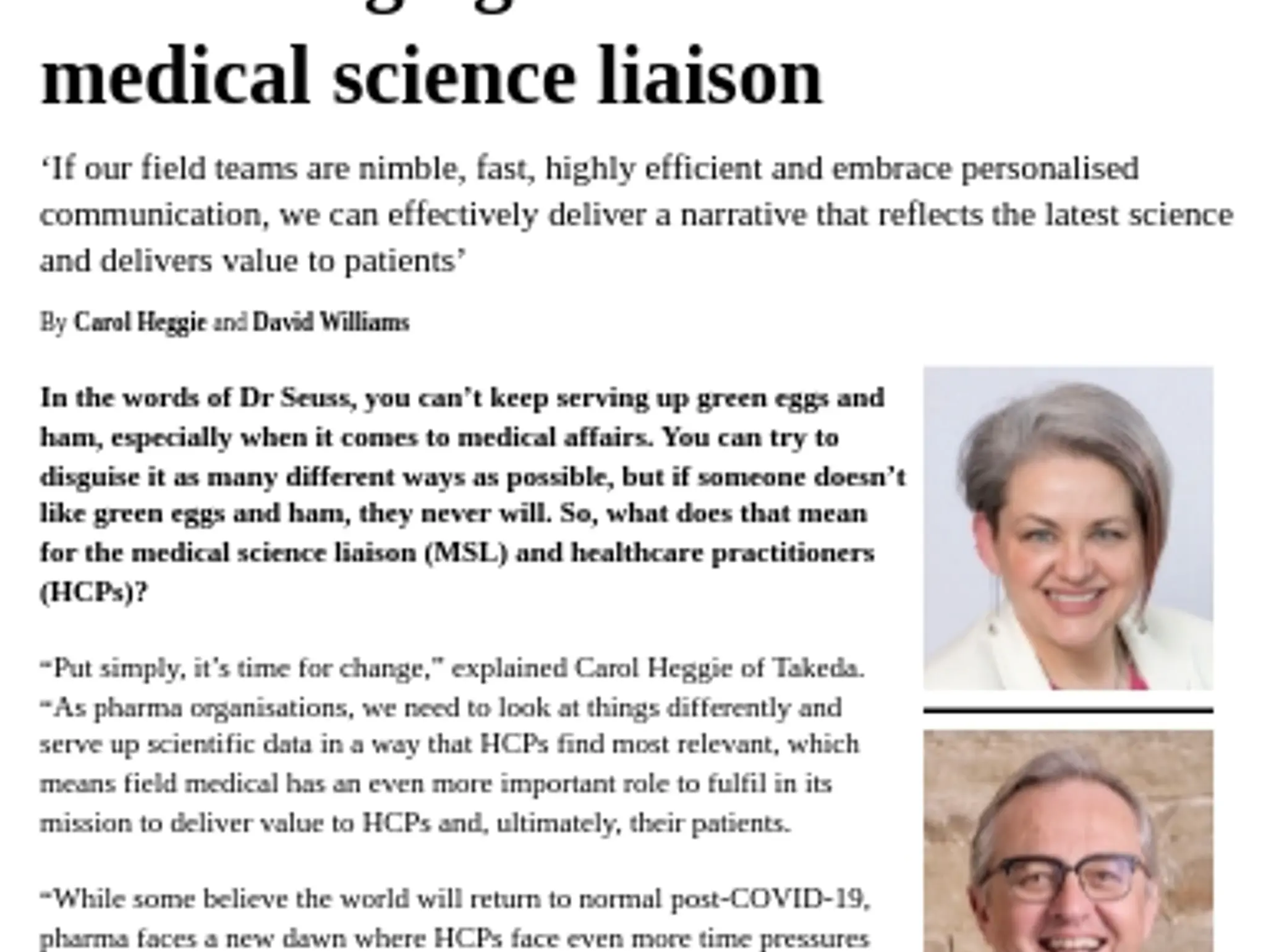 31 - The changing face of the  medical science liaison