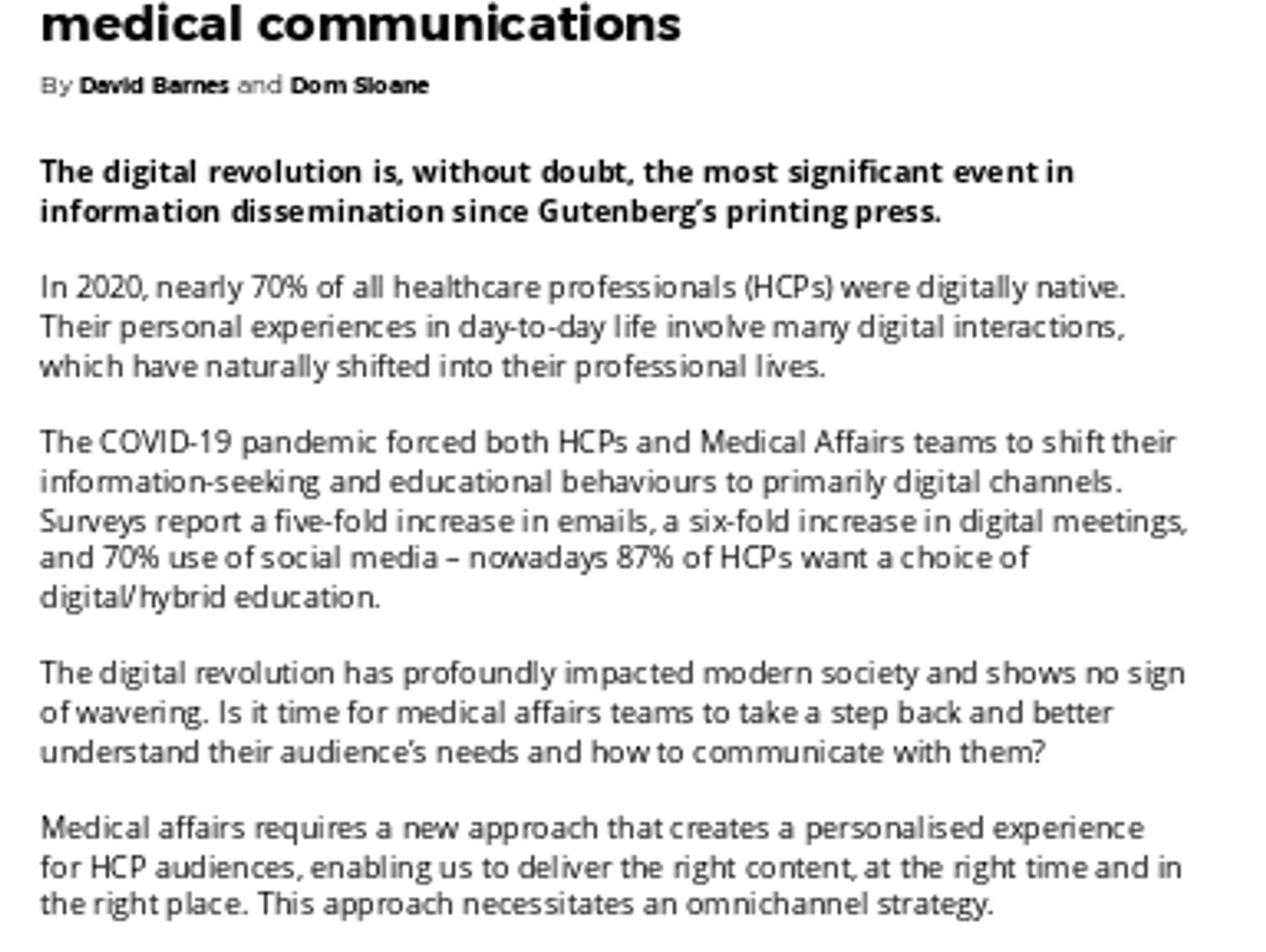 19 - TL OLOGY - Realising the potential of omnichannel in medical communications