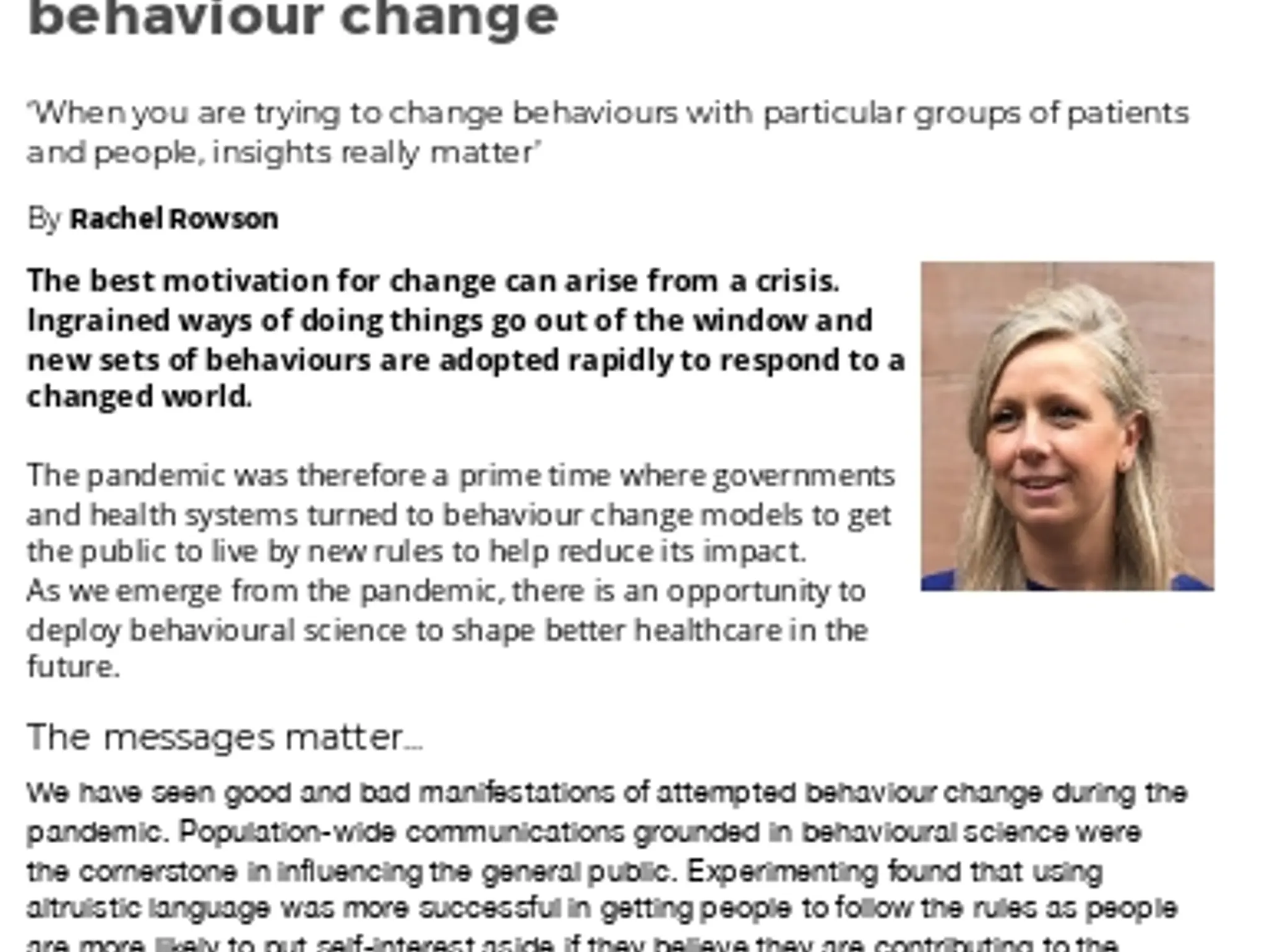 36 - TL MHP - How COVID-19 has renewed the focus on behaviour change