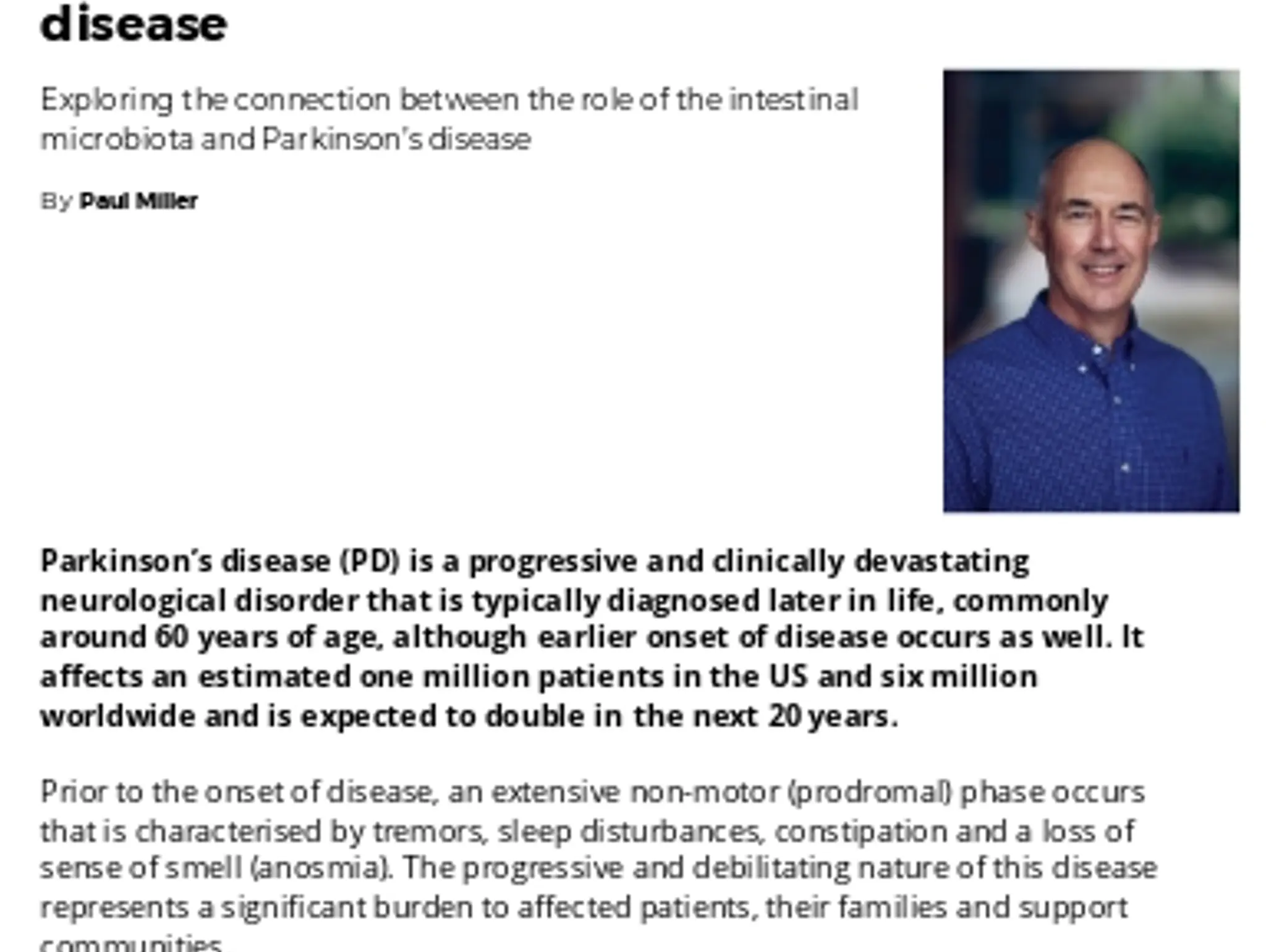 20-21 - TL HANOVER - The microbiome as a drug target for Parkinson’s disease
