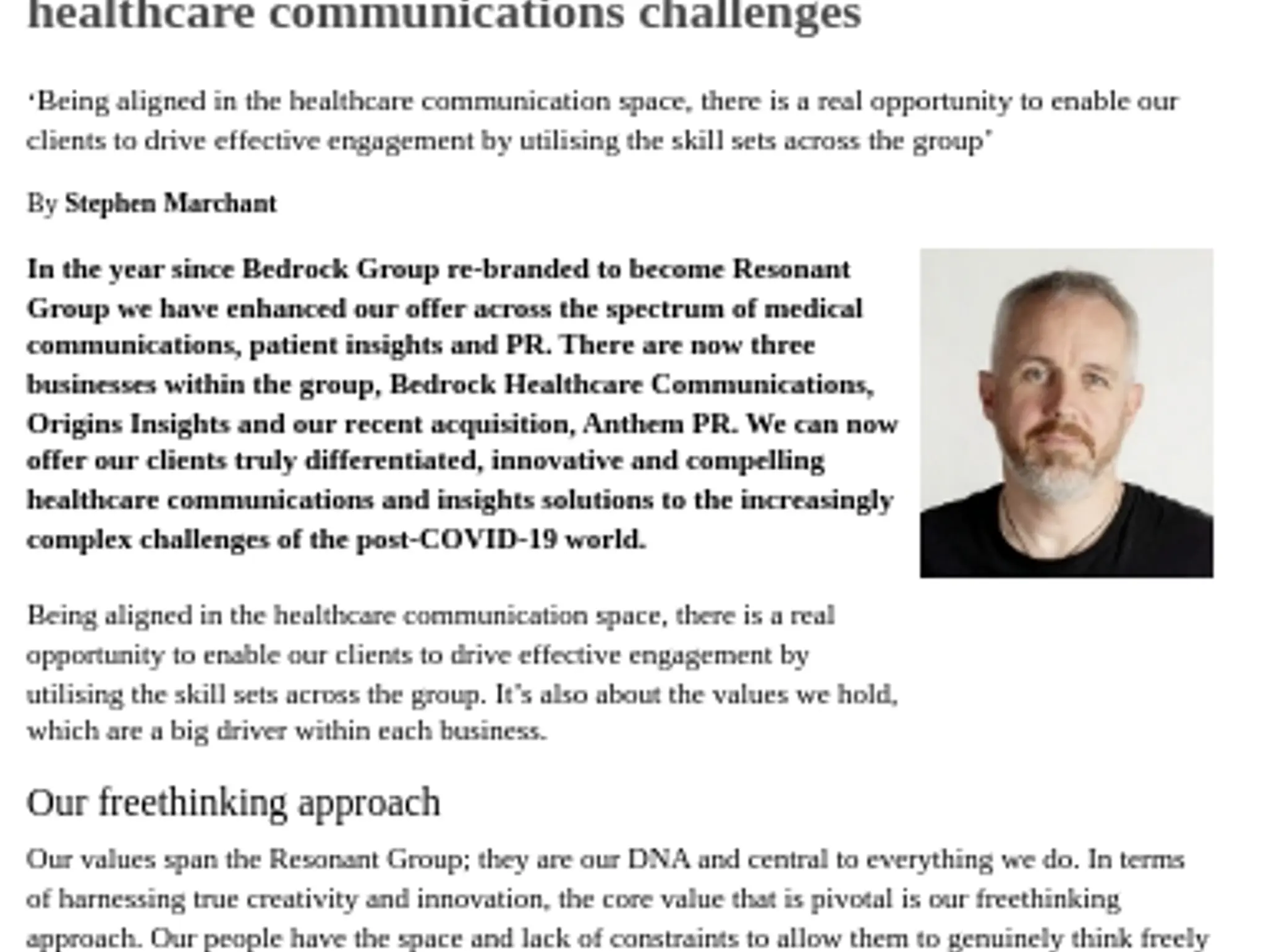 34 - TL RESONANT - How Resonant’s innovation and creativity resolve healthcare communications challenges