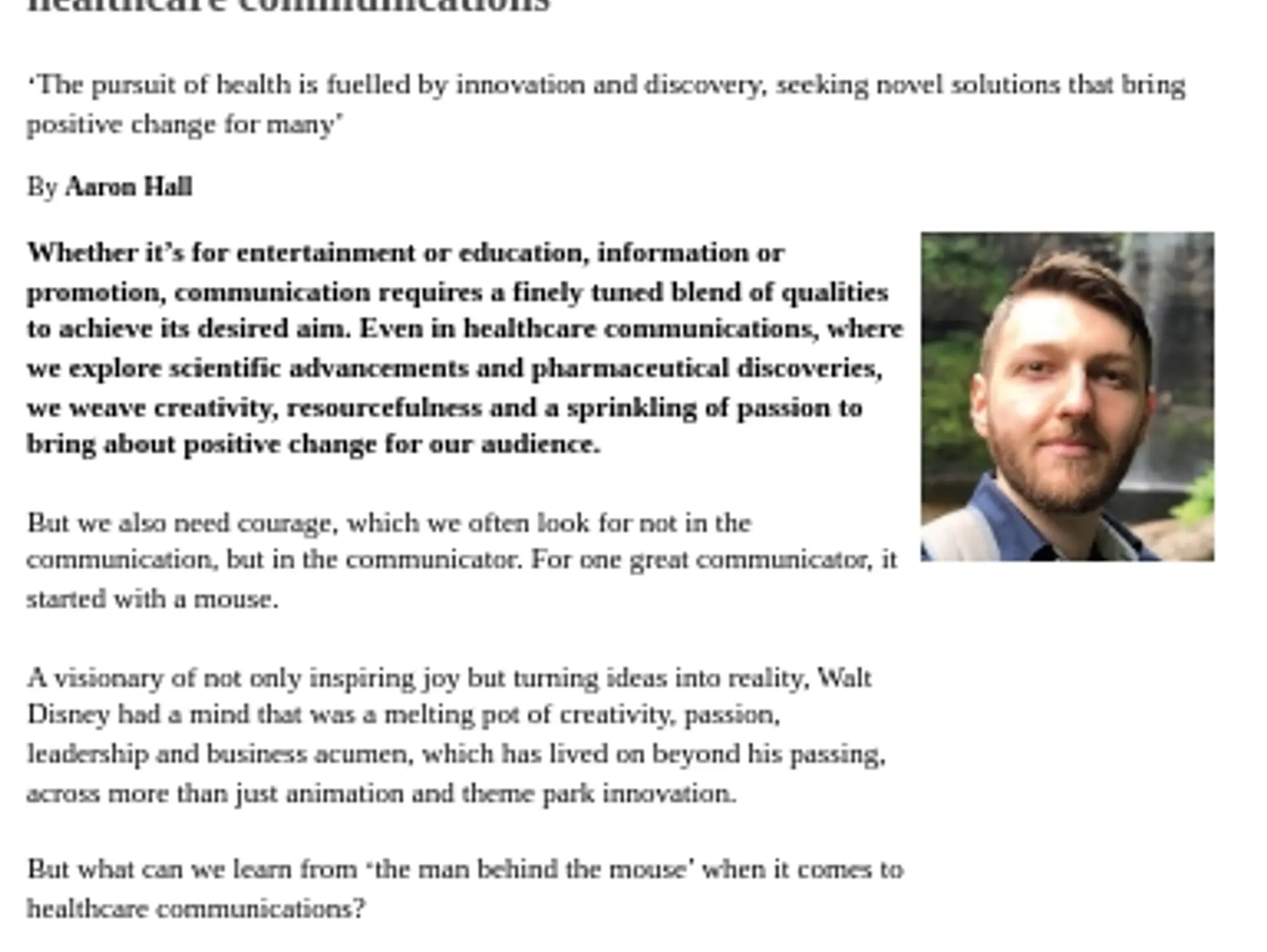 36 - TL PURPLE AGENCY - ‘The man behind the mouse’: bringing courage to creativity in healthcare communications