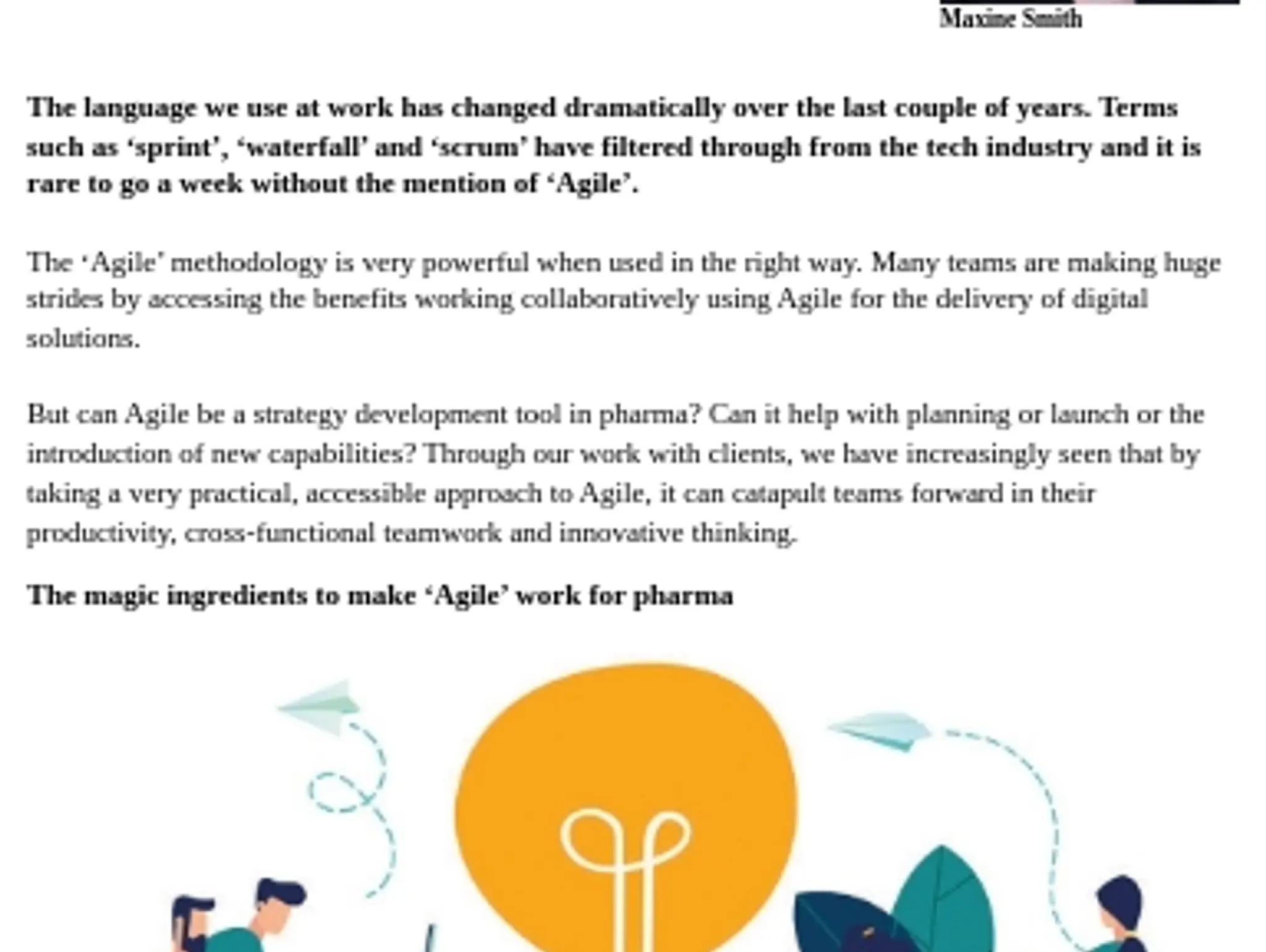 16 - PHARMA STARTEGISTS’ BLOG - Agile strategy or strategy for ‘Agile’?