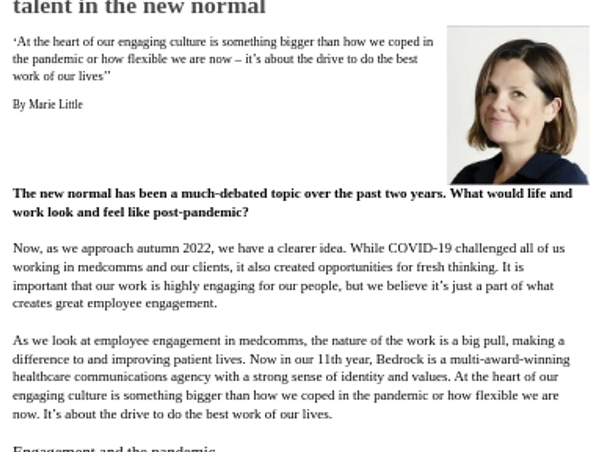 15 - TL BEDROCK - Creating strong employee engagement and retaining talent in the new normal