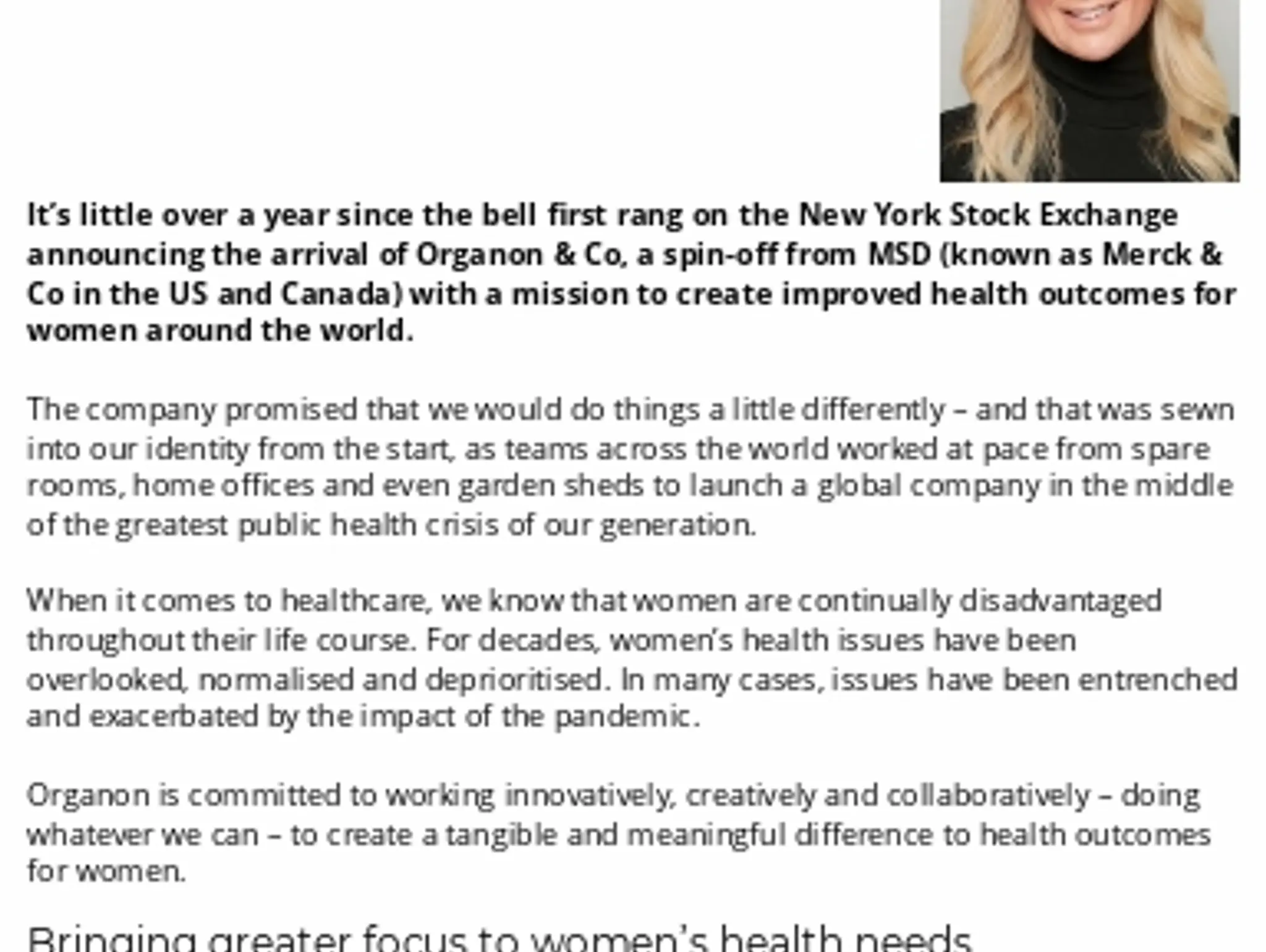 26-27 - WOMEN'S HEALTH: Envisioning a healthier every day, for every woman