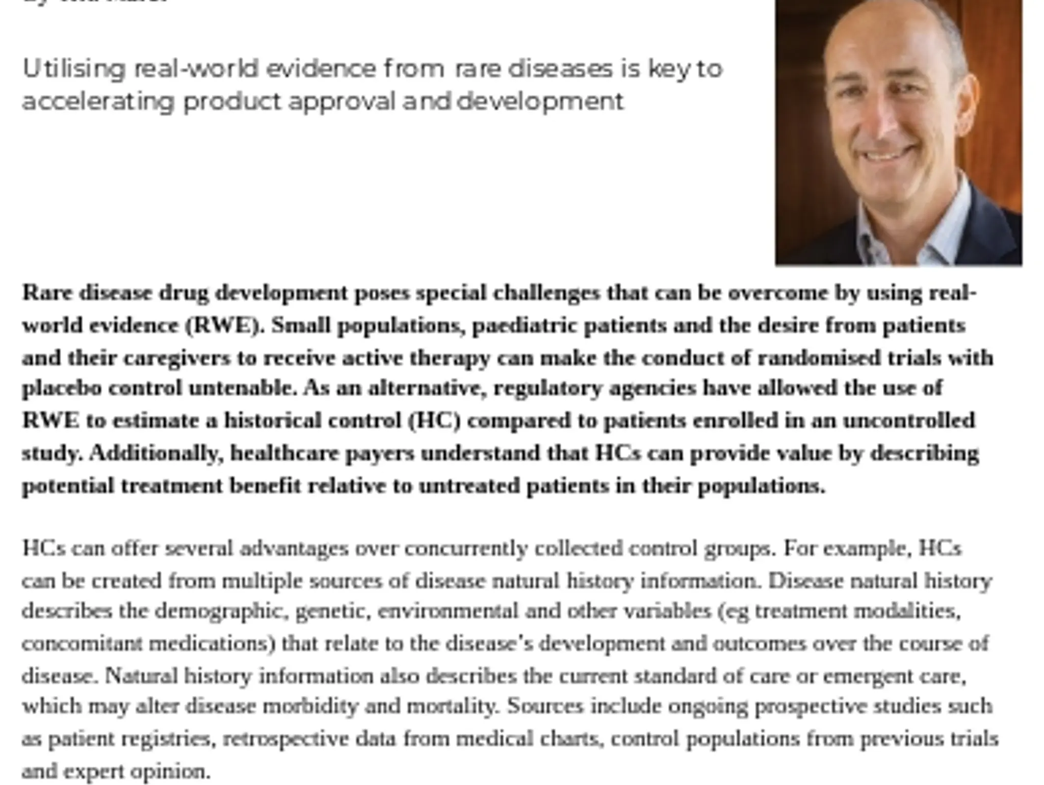 26-27 - RARE DISEASE - Rare disease drug development – real-world evidence innovations with historical controls