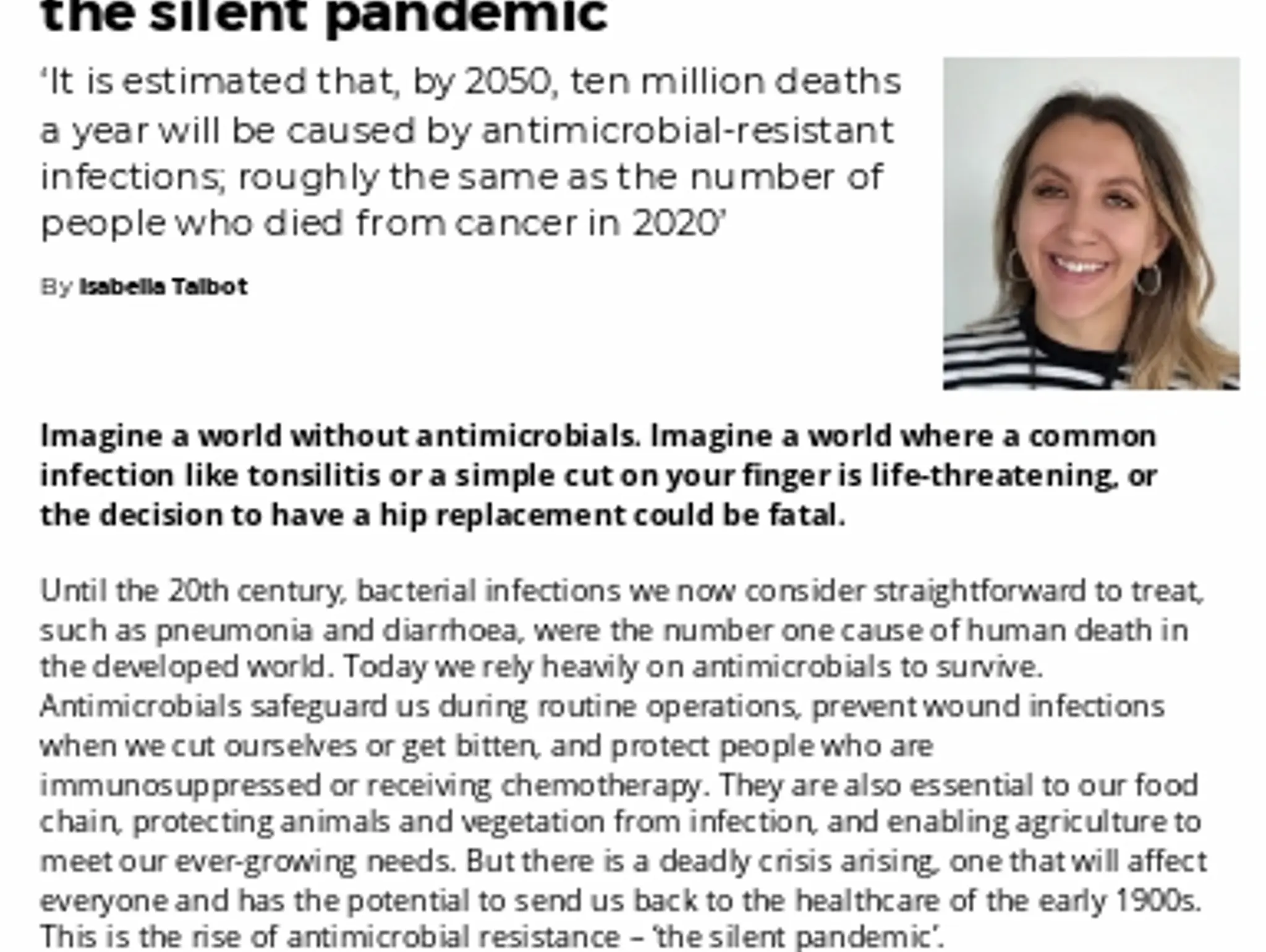 32 -  TL ASHFIELD - Antimicrobial resistance –  the silent pandemic